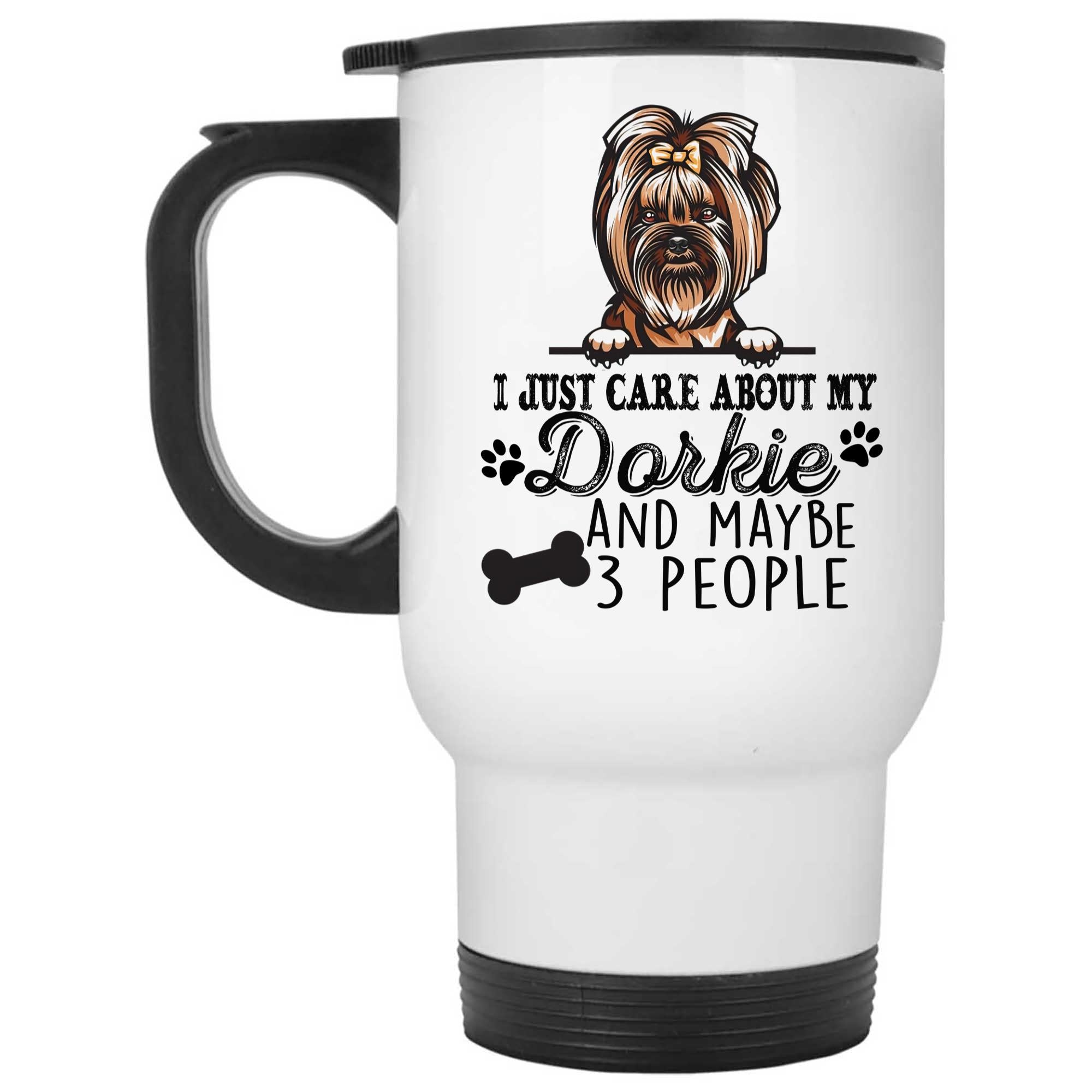 Skitongifts Coffee Mug Funny Ceramic Novelty I Just Care About My Dorkie Puppy Dog QeixKFL