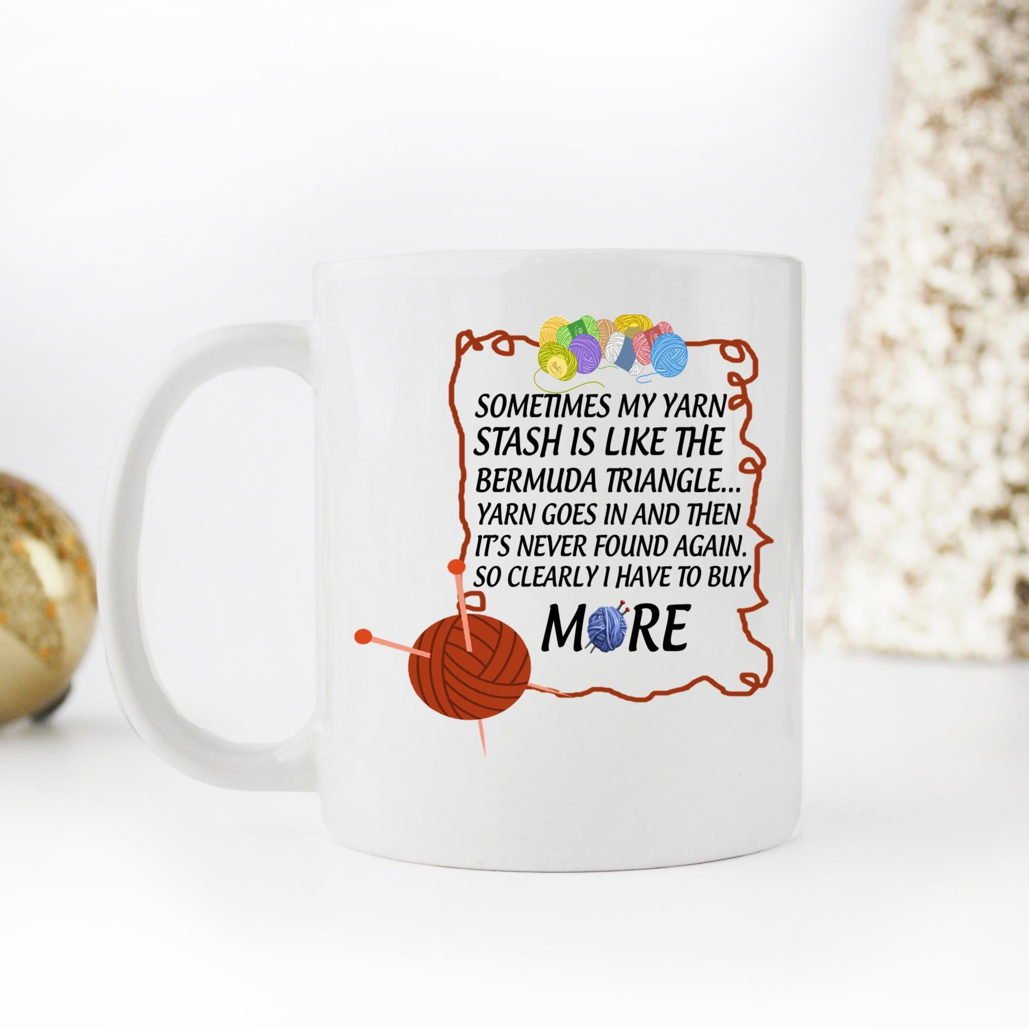 Skitongifts Coffee Mug Funny Ceramic Novelty I Love Knitting zTZXT7P