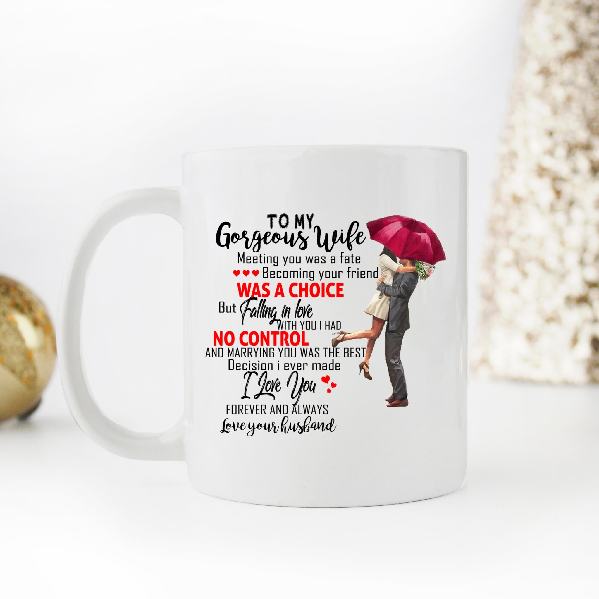 Skitongifts Coffee Mug Funny Ceramic Novelty To My Gorgeous Wife Meeting You Was Fate bcE7WmR