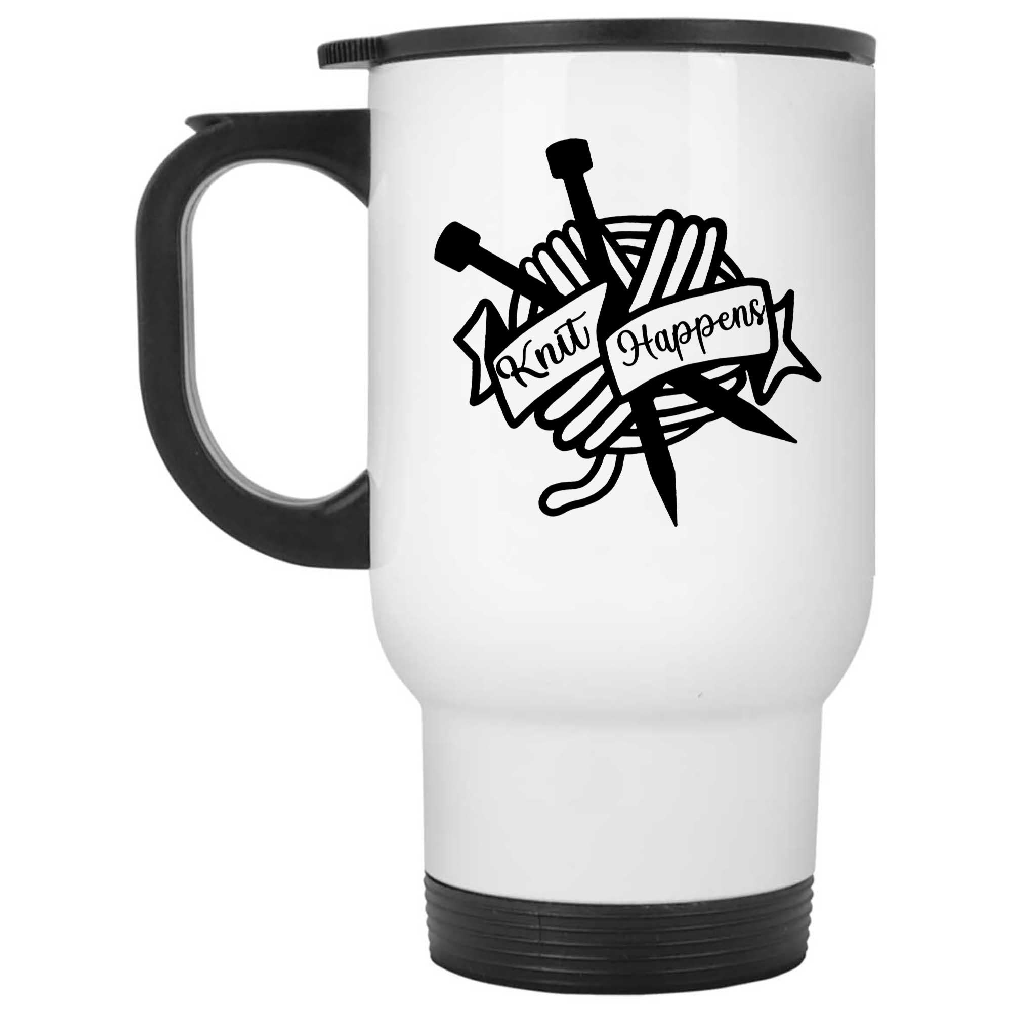 Skitongifts Coffee Mug Funny Ceramic Novelty Knit Happens CO4xnKb