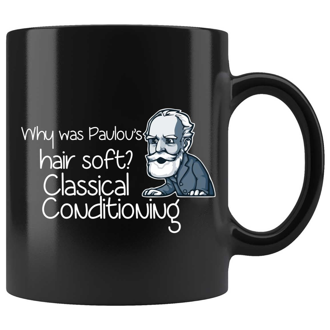 Skitongifts Coffee Mug Funny Ceramic Novelty Psychology - Why Was Pavlov's Hair So Soft EX7sBVk