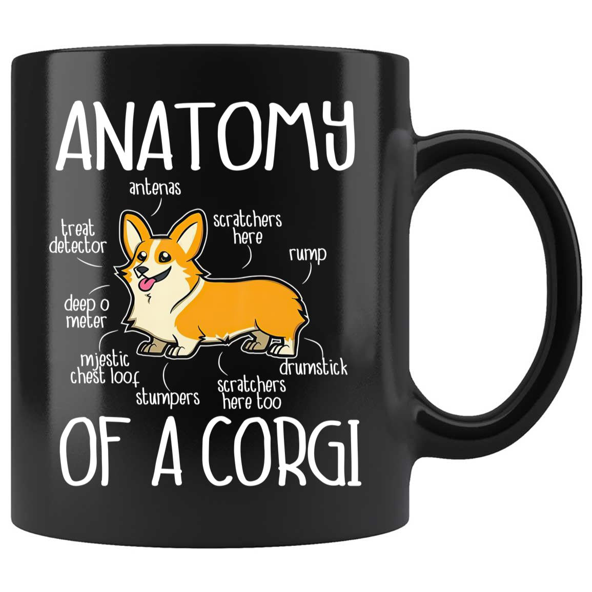 Skitongifts Coffee Mug Funny Ceramic Novelty Anatomy Of A Corgi gNVFA7p