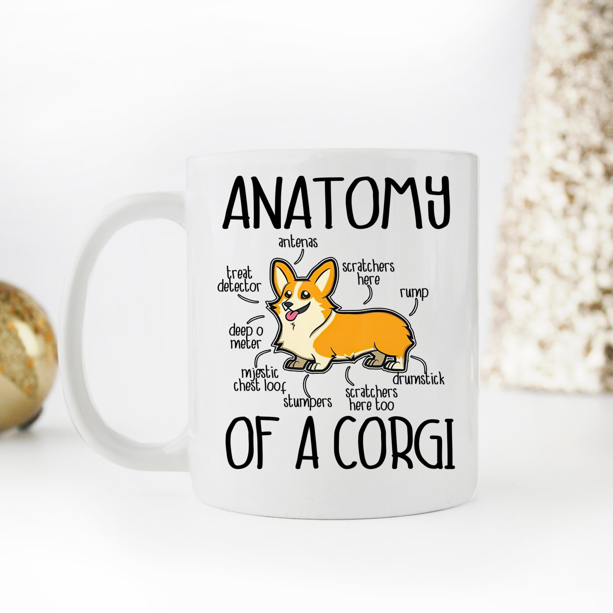 Skitongifts Coffee Mug Funny Ceramic Novelty Anatomy Of A Corgi gNVFA7p