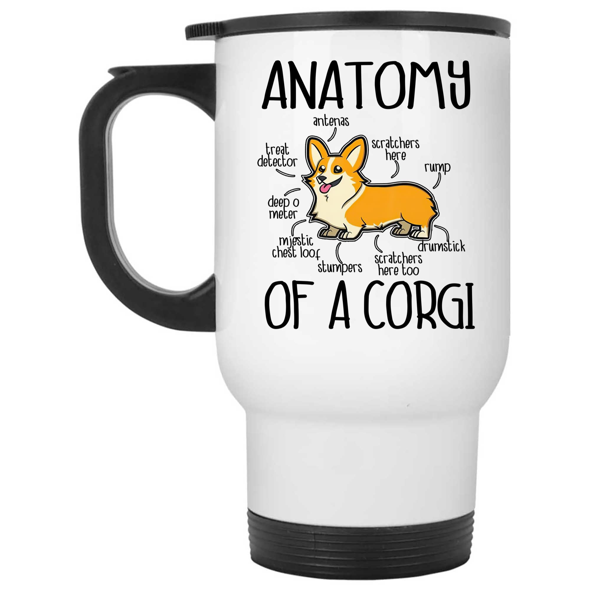 Skitongifts Coffee Mug Funny Ceramic Novelty Anatomy Of A Corgi gNVFA7p