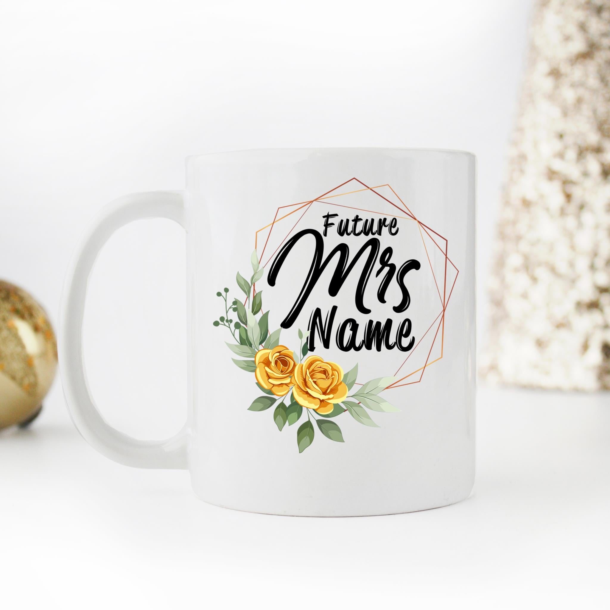 Skitongifts Coffee Mug Funny Ceramic Novelty Future Mrs Castro Name Bridal Shower Engagement hZQfyGz