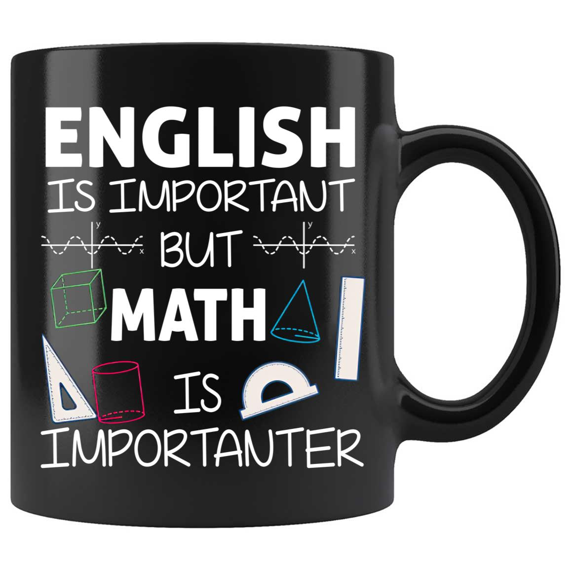 Skitongifts Coffee Mug Funny Ceramic Novelty English Is Important But Math Is Importanter fTIcGLD