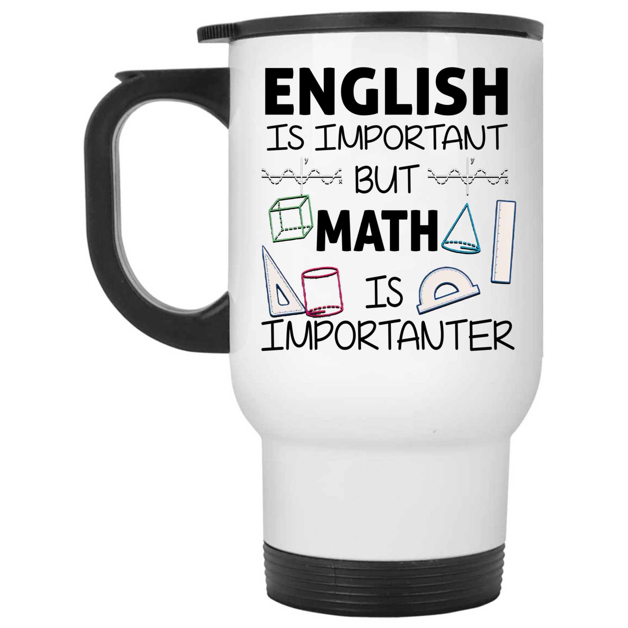 Skitongifts Coffee Mug Funny Ceramic Novelty English Is Important But Math Is Importanter fTIcGLD