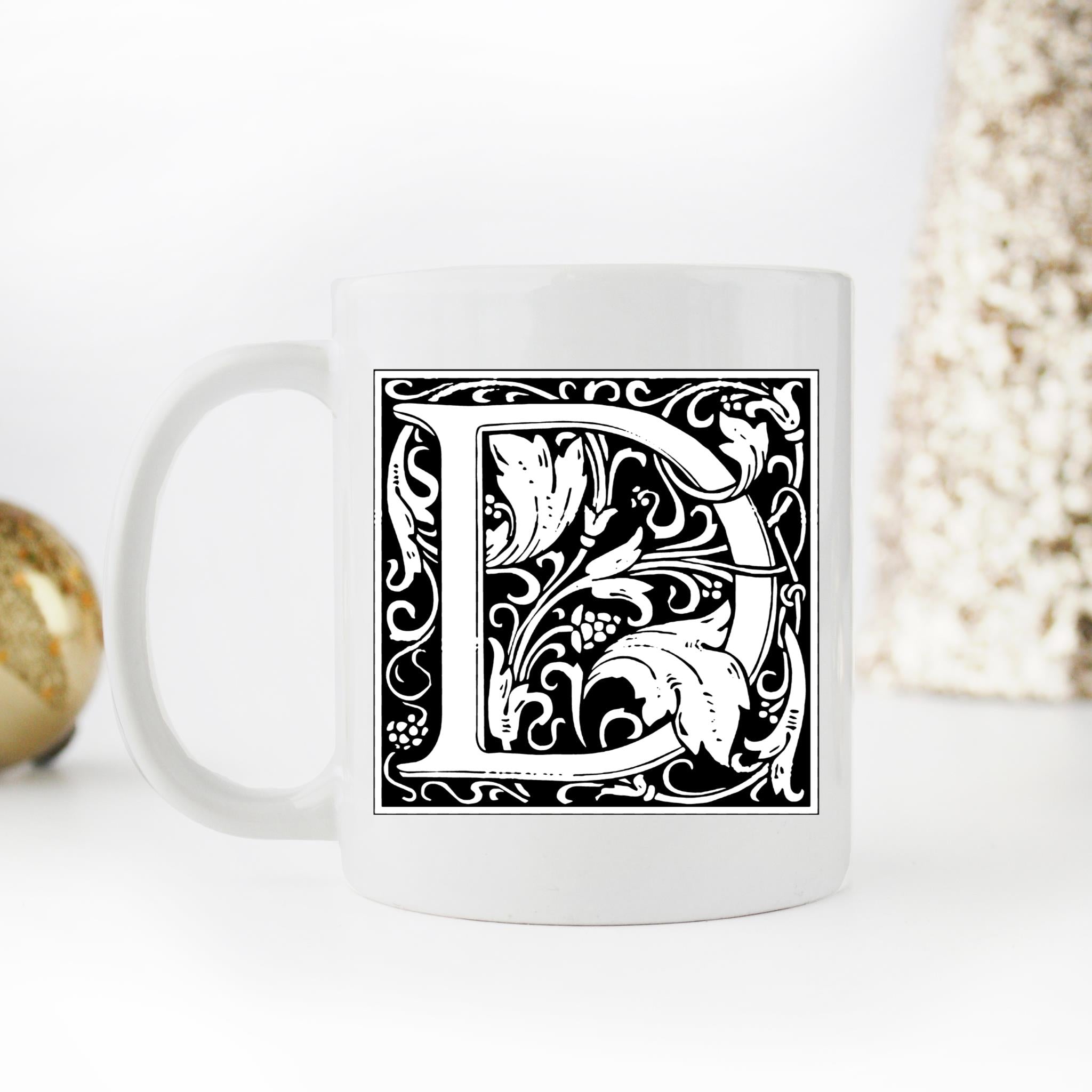 Skitongifts Coffee Mug Funny Ceramic Novelty Letter D Personal Monogrammed XjA8C2R