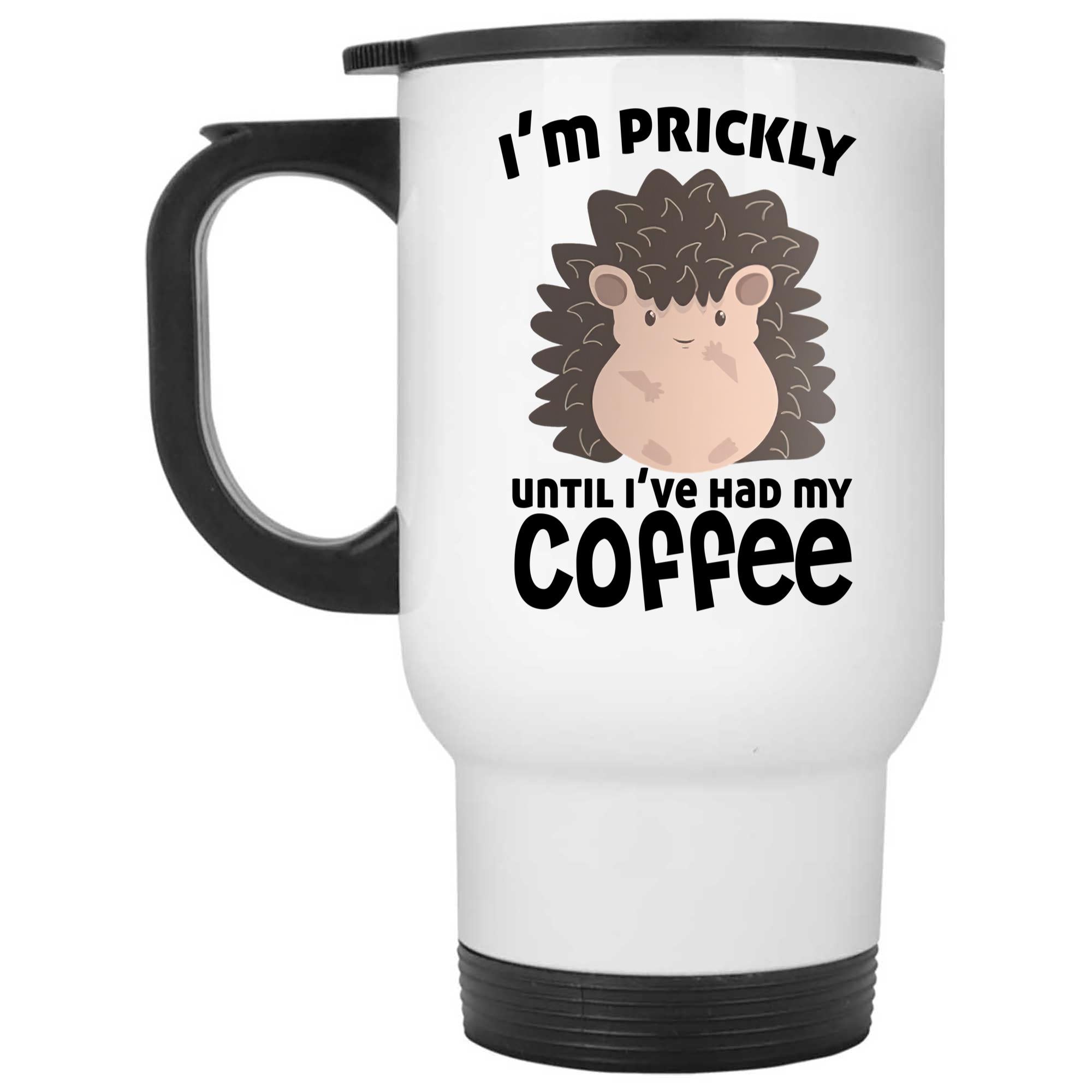 Skitongifts Coffee Mug Funny Ceramic Novelty I'm Prickly Until I've Had My Coffee RpDk6iF
