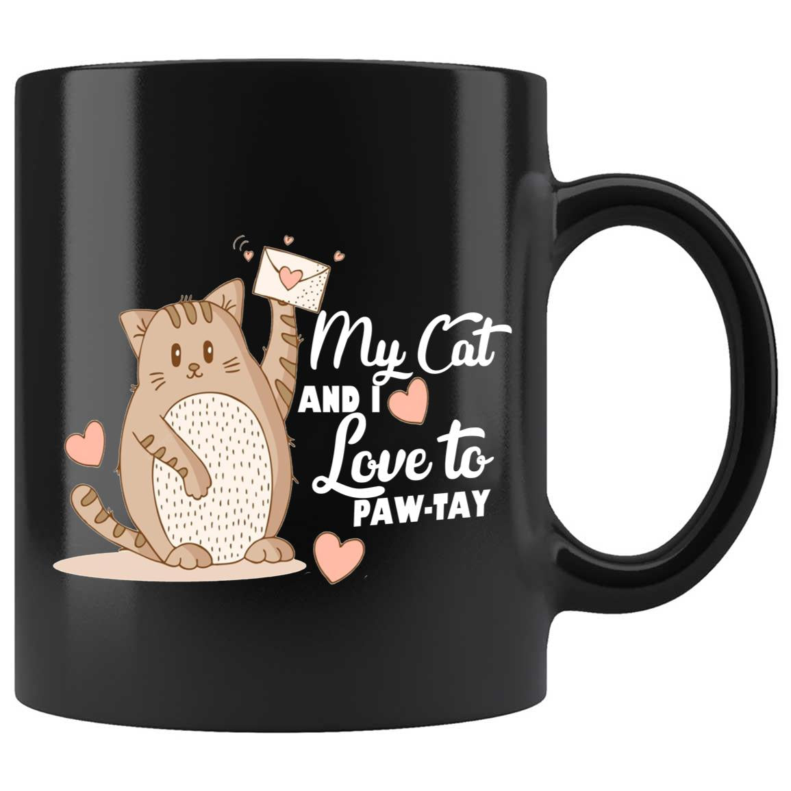 Skitongifts Coffee Mug Funny Ceramic Novelty My Cat And I Love To Paw-Tay Cat Sa4IAJy