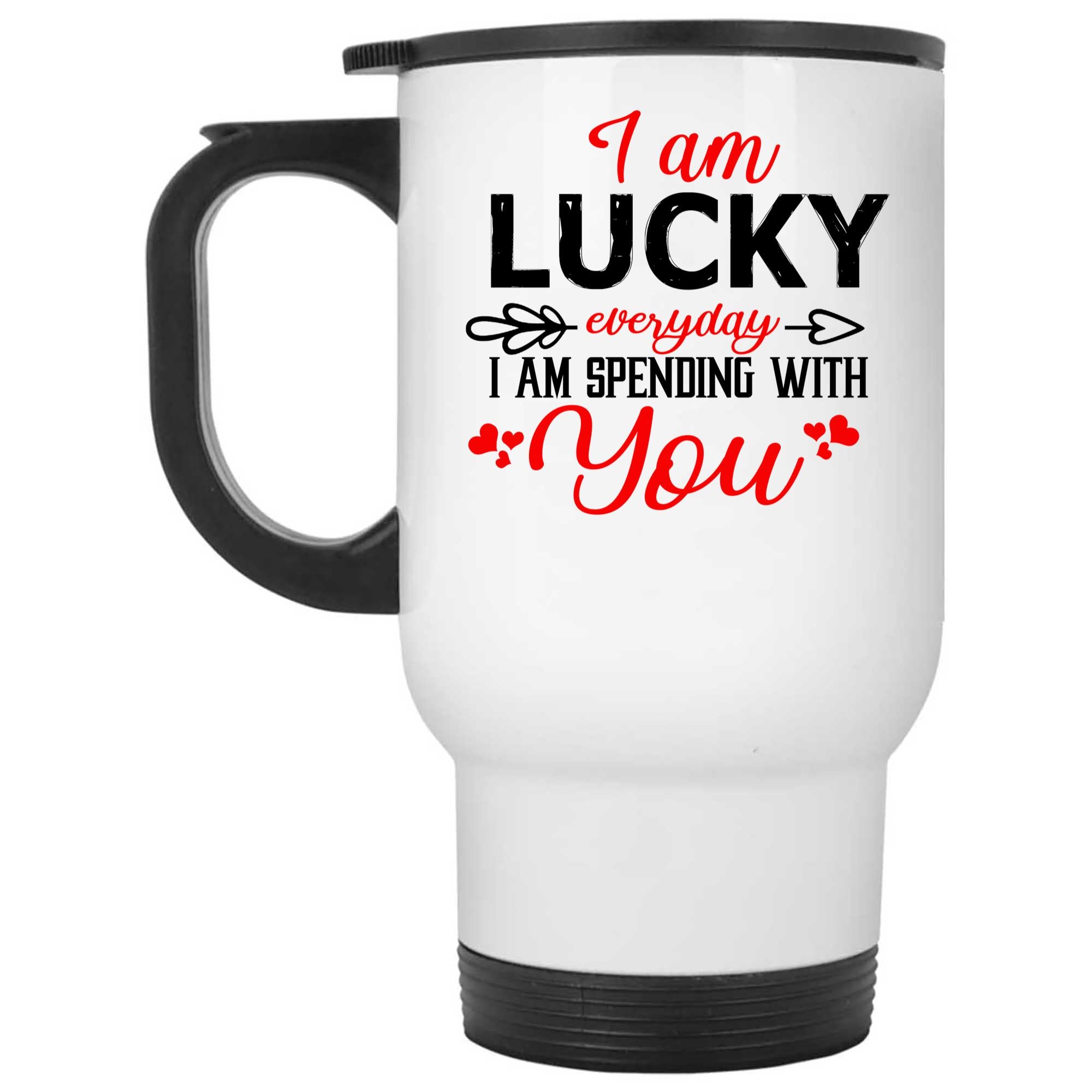 Skitongifts Coffee Mug Funny Ceramic Novelty I'm Lucky Everyday When I'm Spending With You t9TmqC4