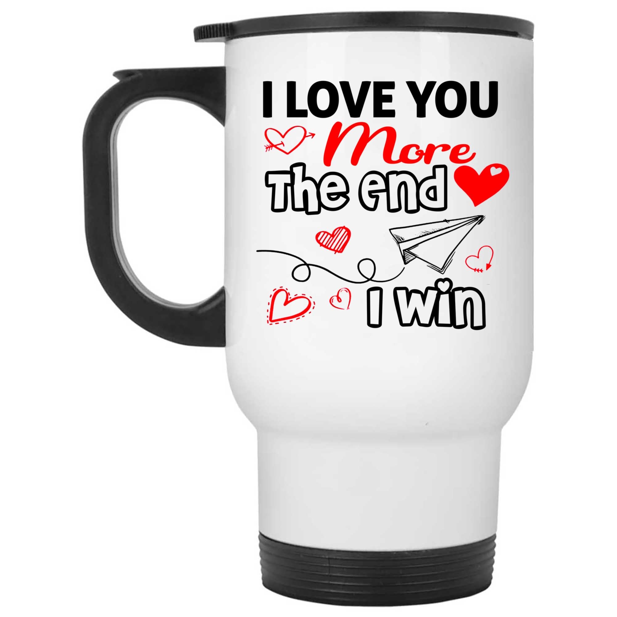 Skitongifts Coffee Mug Funny Ceramic Novelty I Love You More. The End. I Win IQnUX01