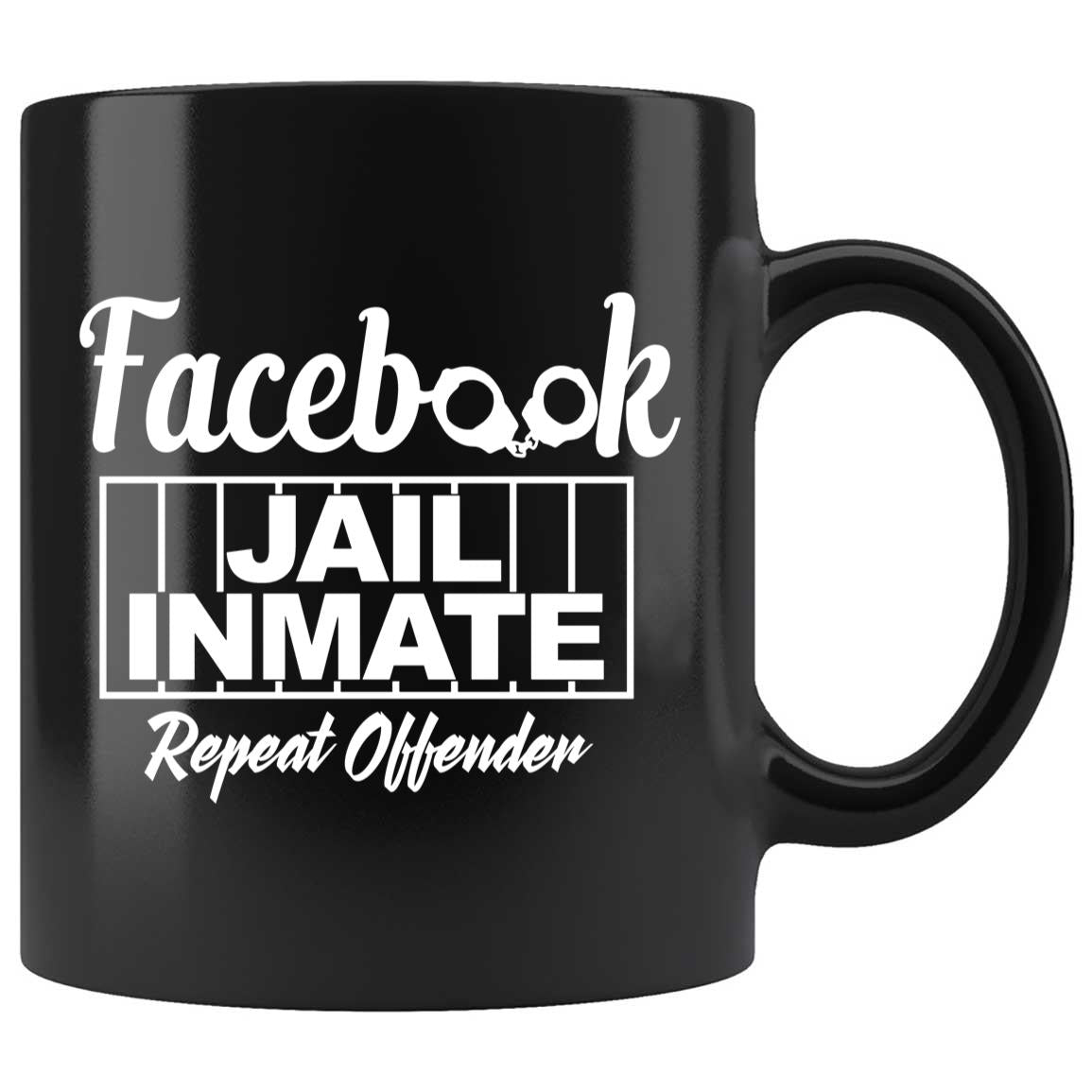 Skitongifts Coffee Mug Funny Ceramic Novelty Funny Facebook Jail Repeat Offender 6OgJc9x