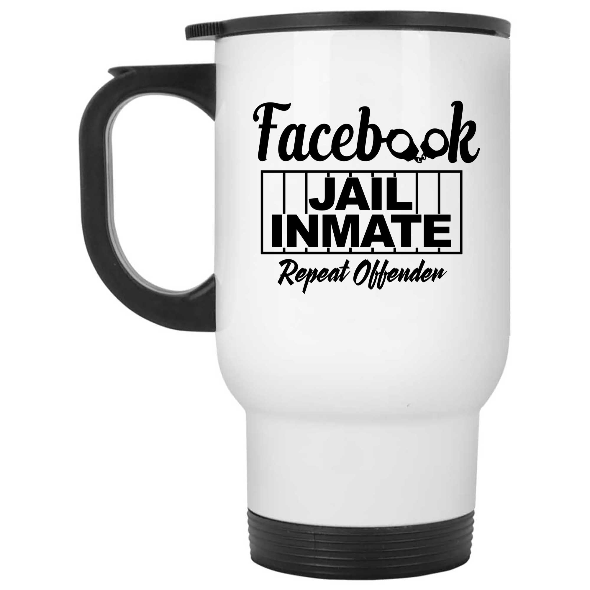 Skitongifts Coffee Mug Funny Ceramic Novelty Funny Facebook Jail Repeat Offender 6OgJc9x