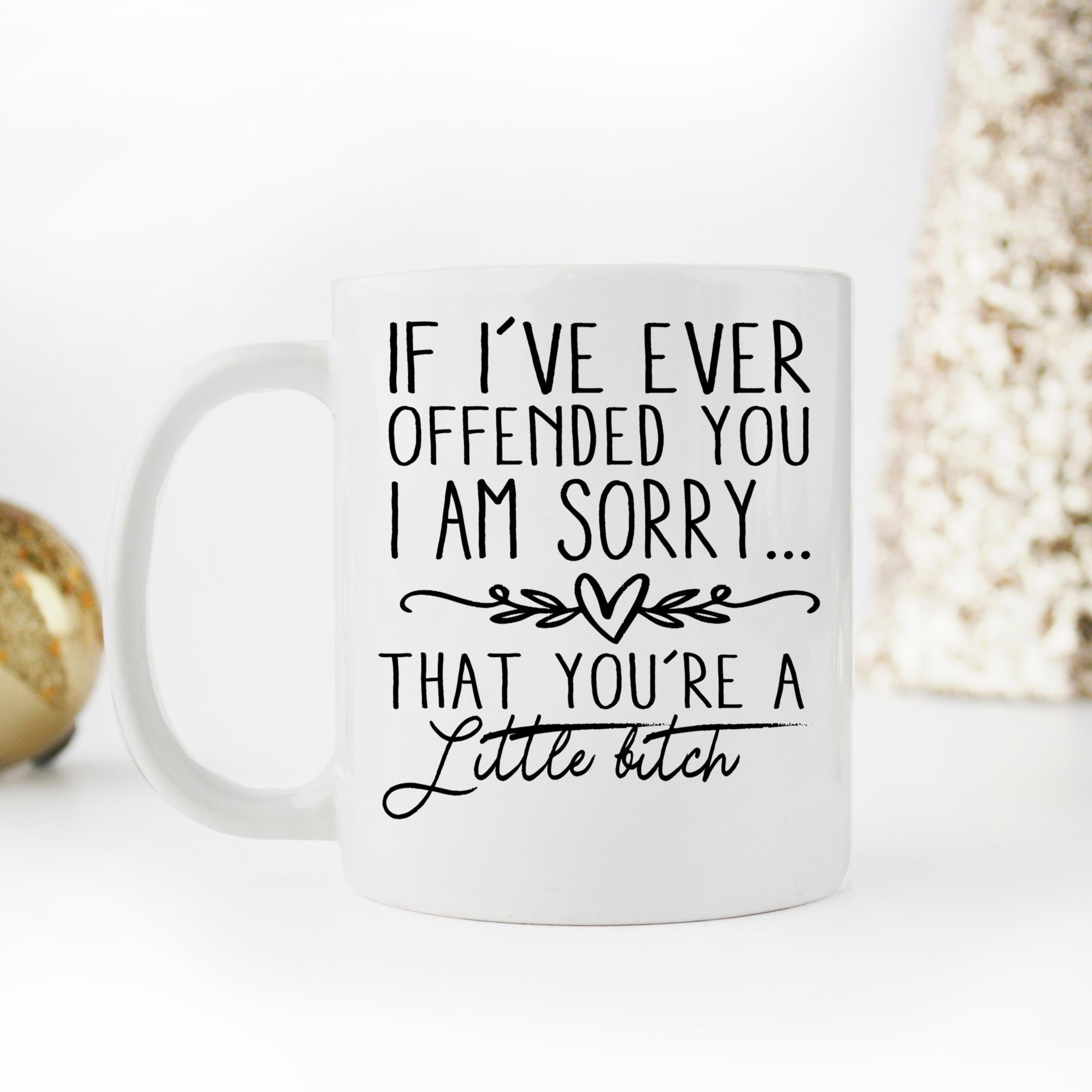 Skitongifts Coffee Mug Funny Ceramic Novelty If I've Ever Offended You I'm Sorry. That You're A Little Bitch JHXZZ0X