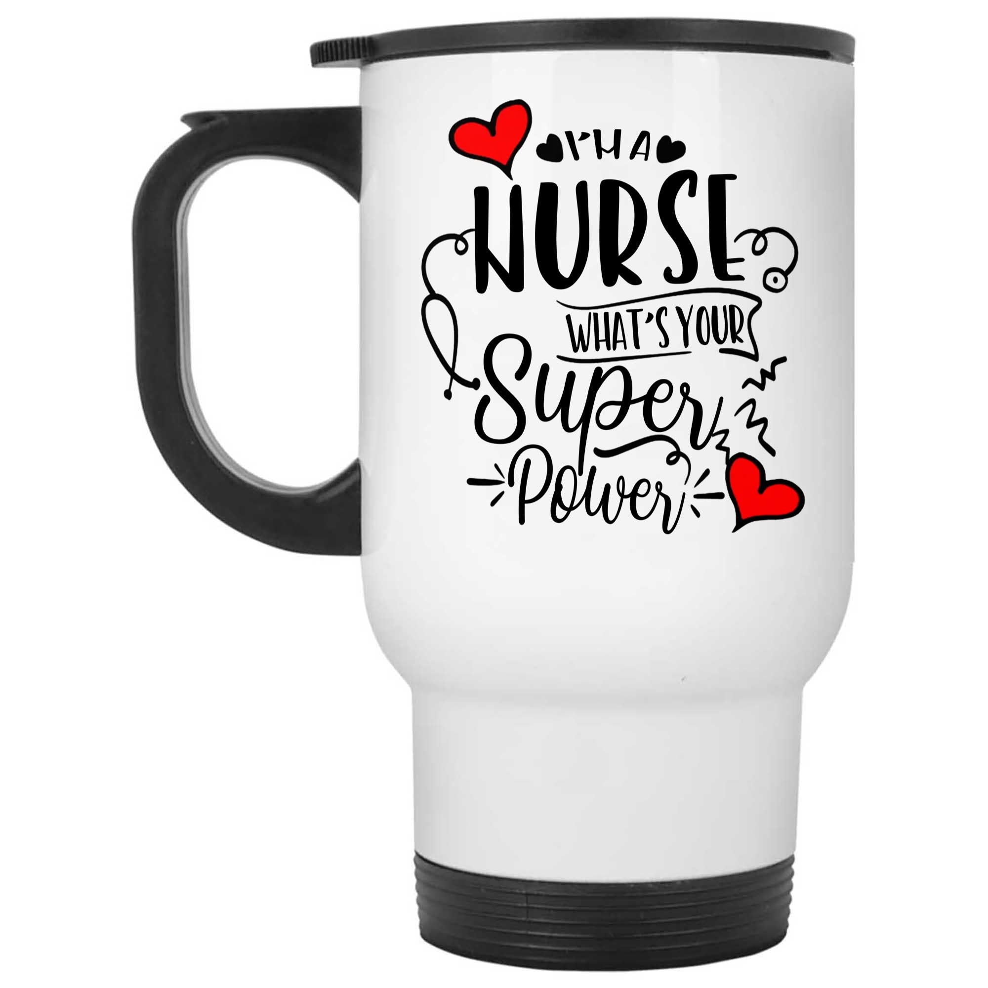 Skitongifts Coffee Mug Funny Ceramic Novelty I'm A Nurse What's Your Superpower 9CMRxHk