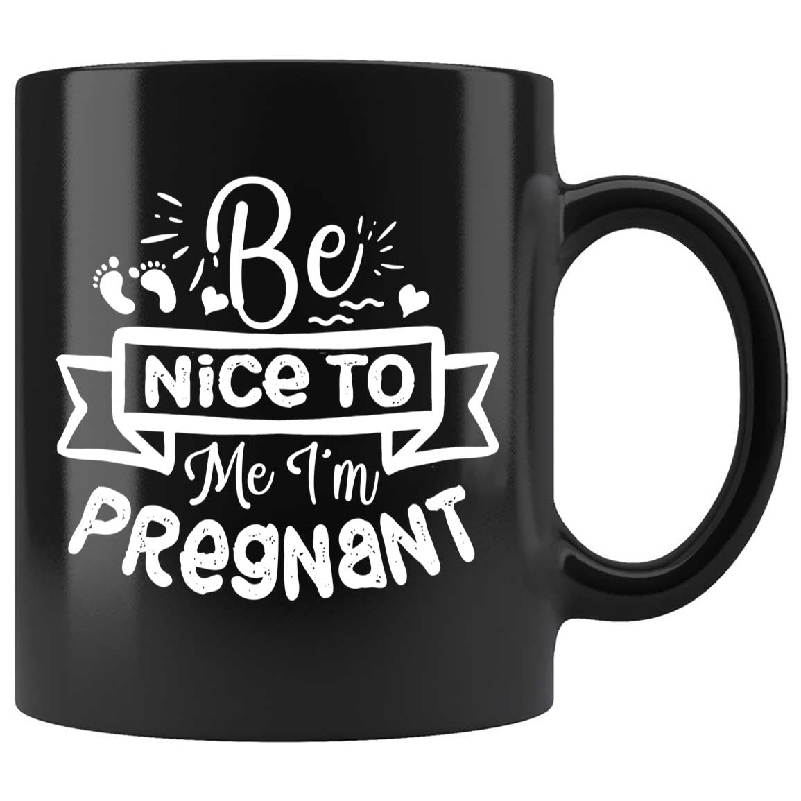 Skitongifts Coffee Mug Funny Ceramic Novelty Be Nice To Me My Wife Is Pregnant qMverUo