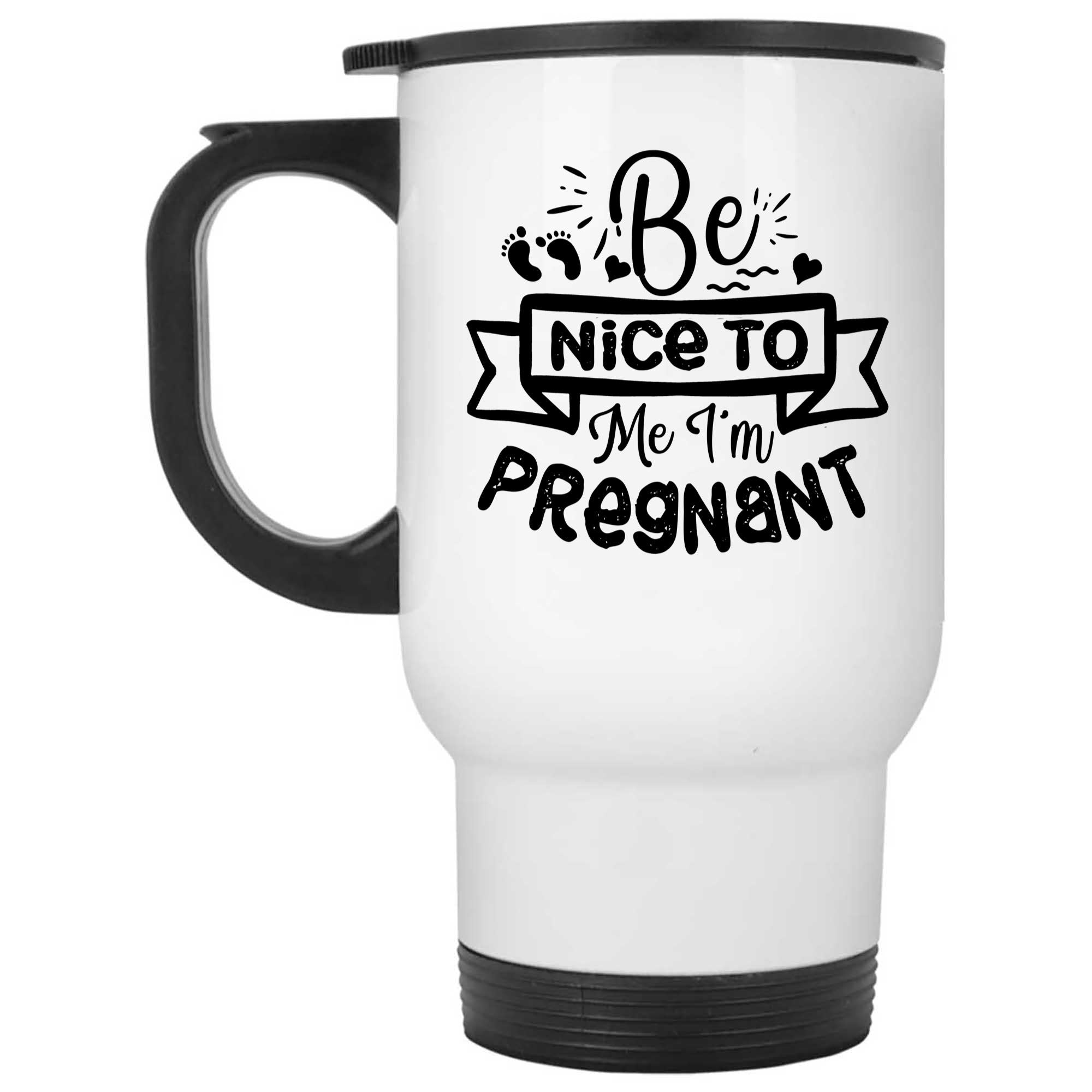 Skitongifts Coffee Mug Funny Ceramic Novelty Be Nice To Me My Wife Is Pregnant qMverUo