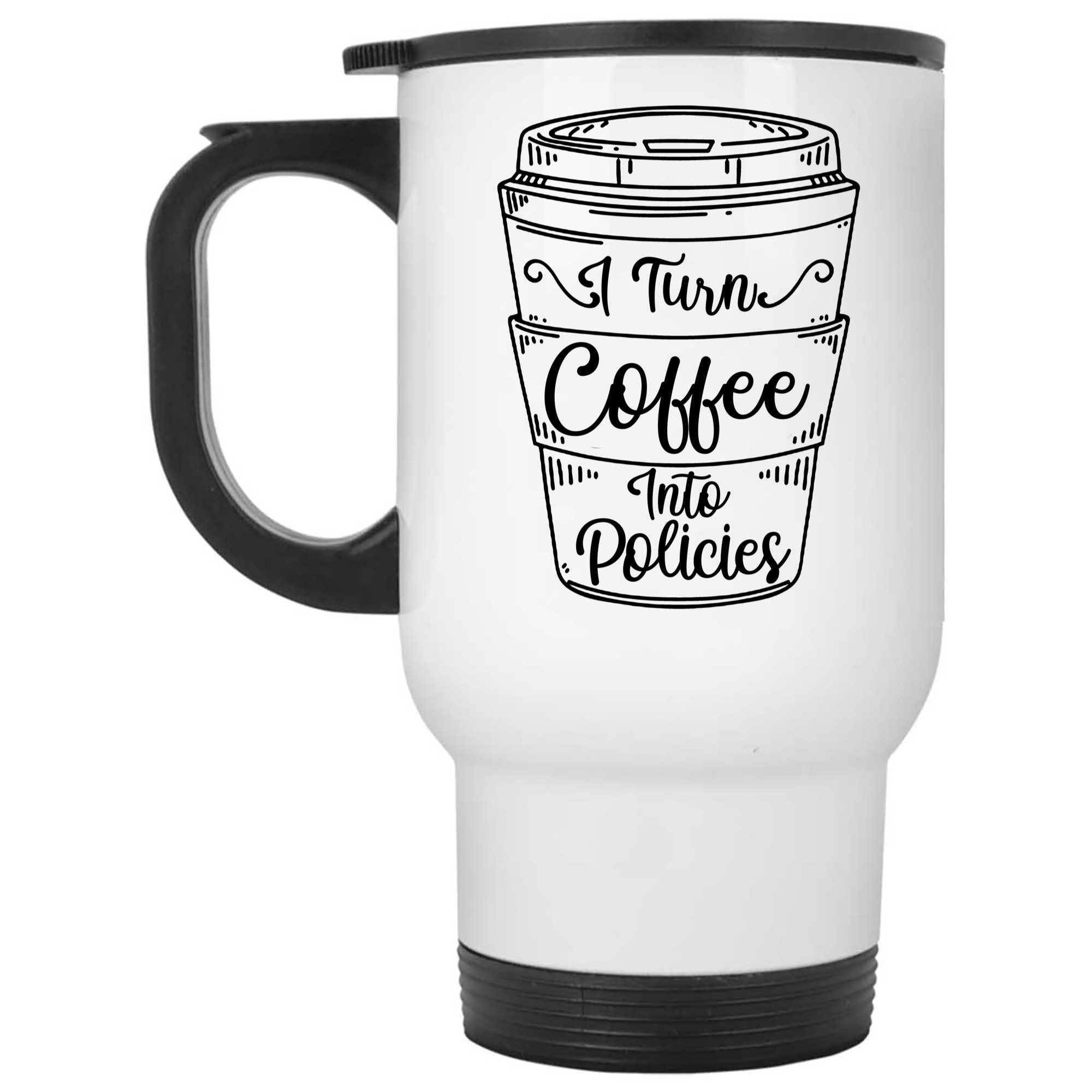Skitongifts Coffee Mug Funny Ceramic Novelty I Turn Coffee Into Policies b4HbXac