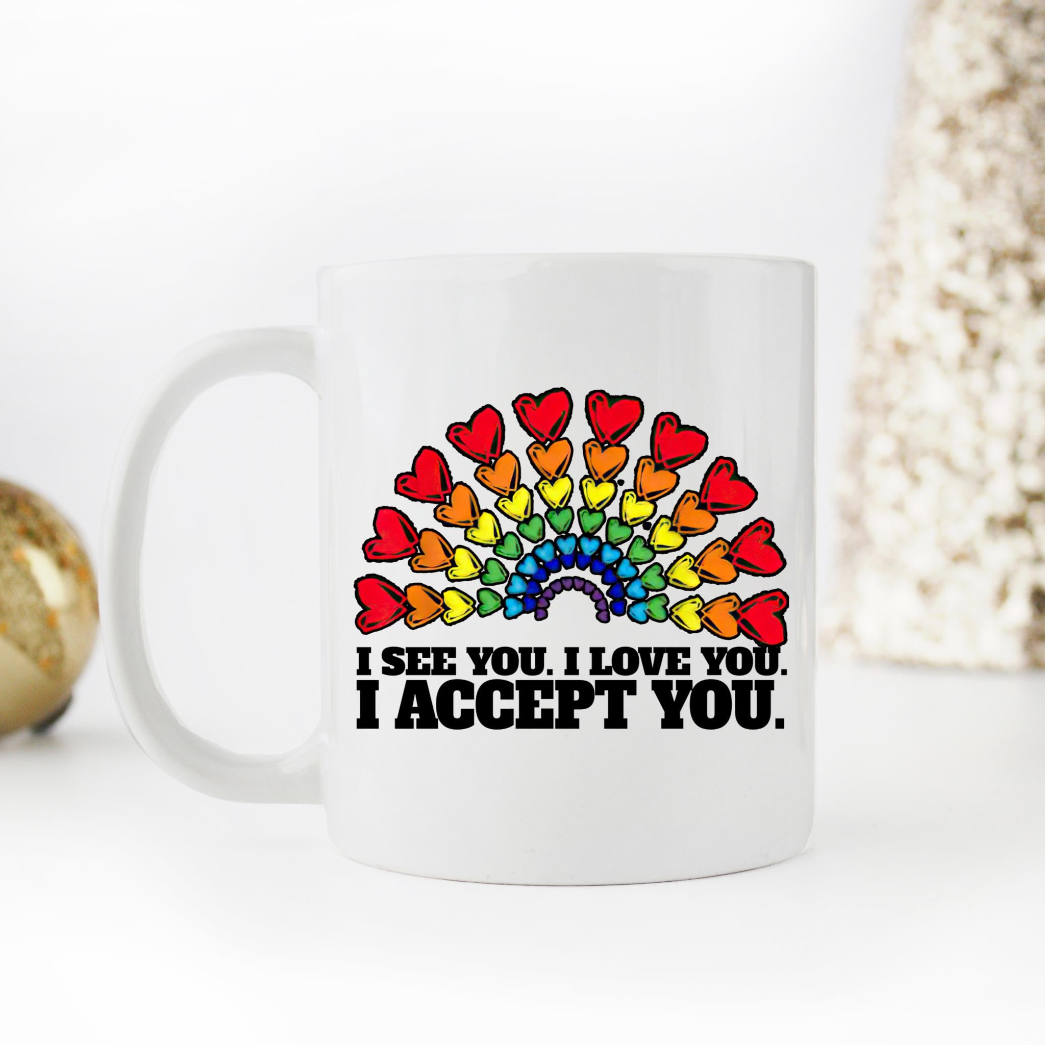 Skitongifts Coffee Mug Funny Ceramic Novelty I See You I Love You I Accept You AlwUqO8