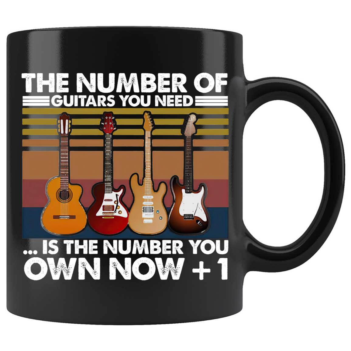 Skitongifts Coffee Mug Funny Ceramic Novelty Music Enthusiast - Inchthe Number Of Guitars You Need Is The Number You Own Now + 1 TsZIoZQ