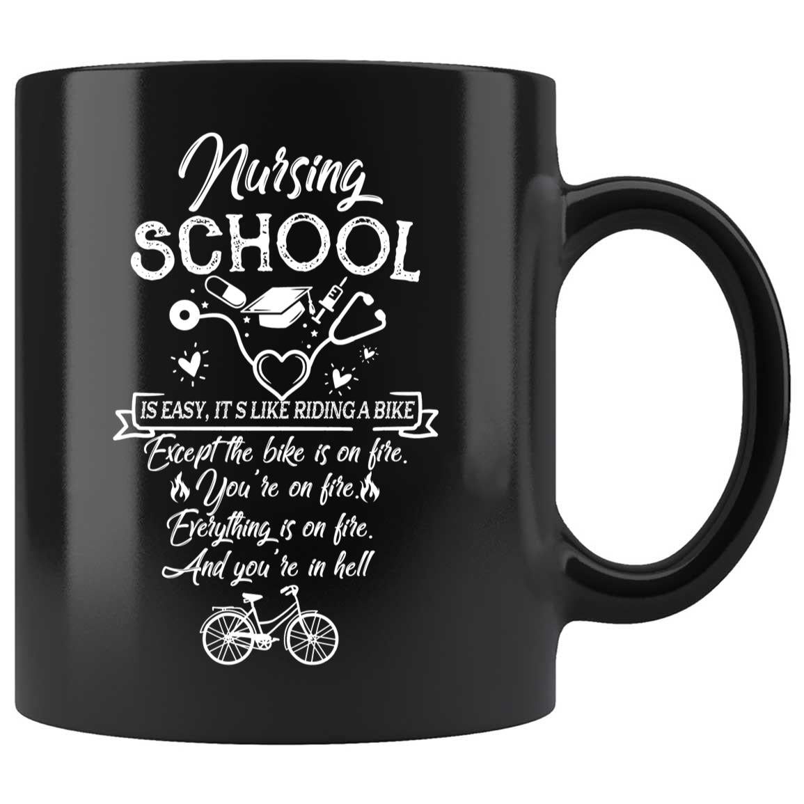 Skitongifts Coffee Mug Funny Ceramic Novelty Nursing School Is Easy, It's Like Riding A Bike nd7KNy3