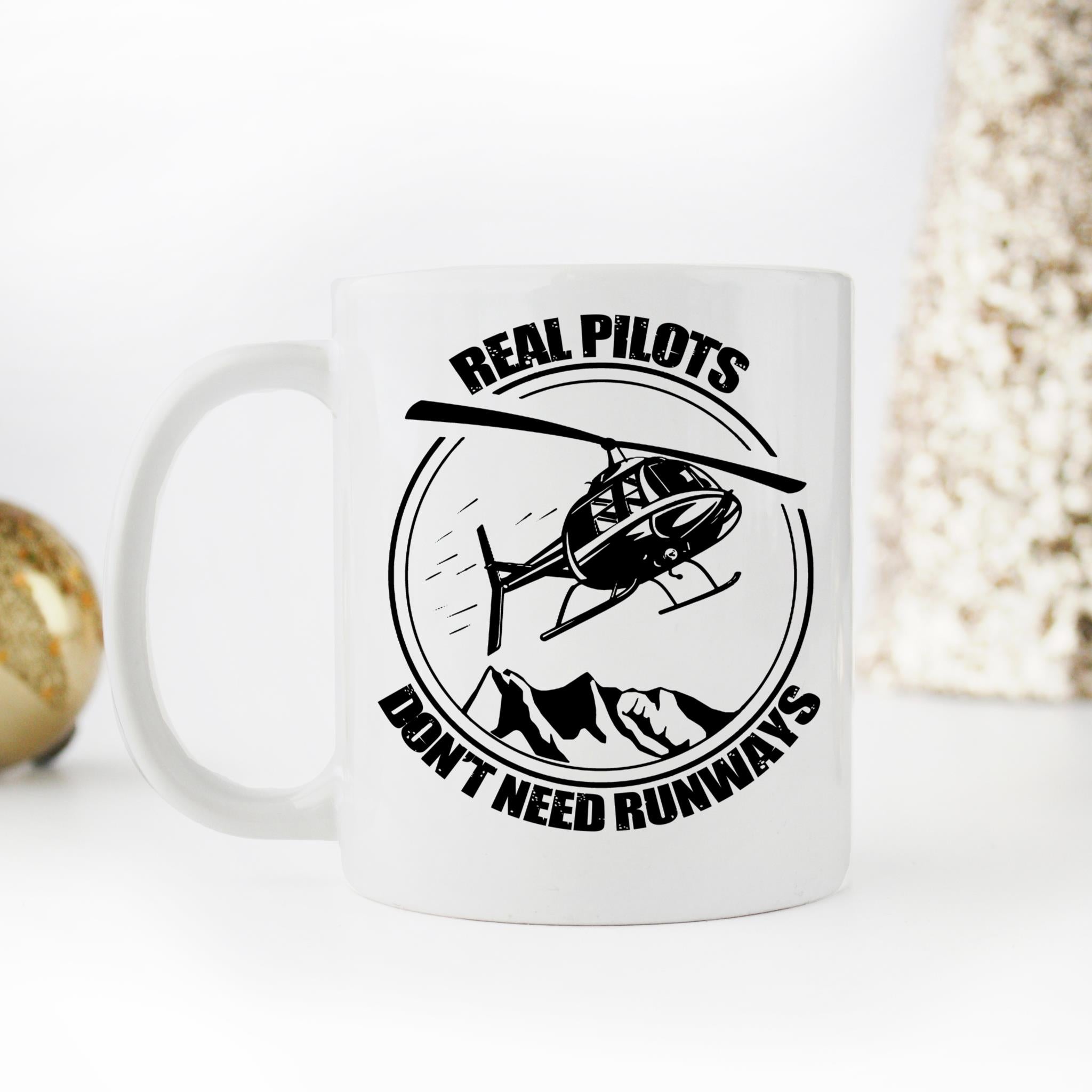 Skitongifts Coffee Mug Funny Ceramic Novelty Real Pilots Don't Need Runways cGT3Ld5