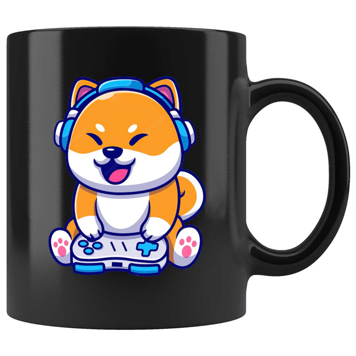 Skitongifts Coffee Mug Funny Ceramic Novelty Gaming Shiba Inu ZfOsY3k