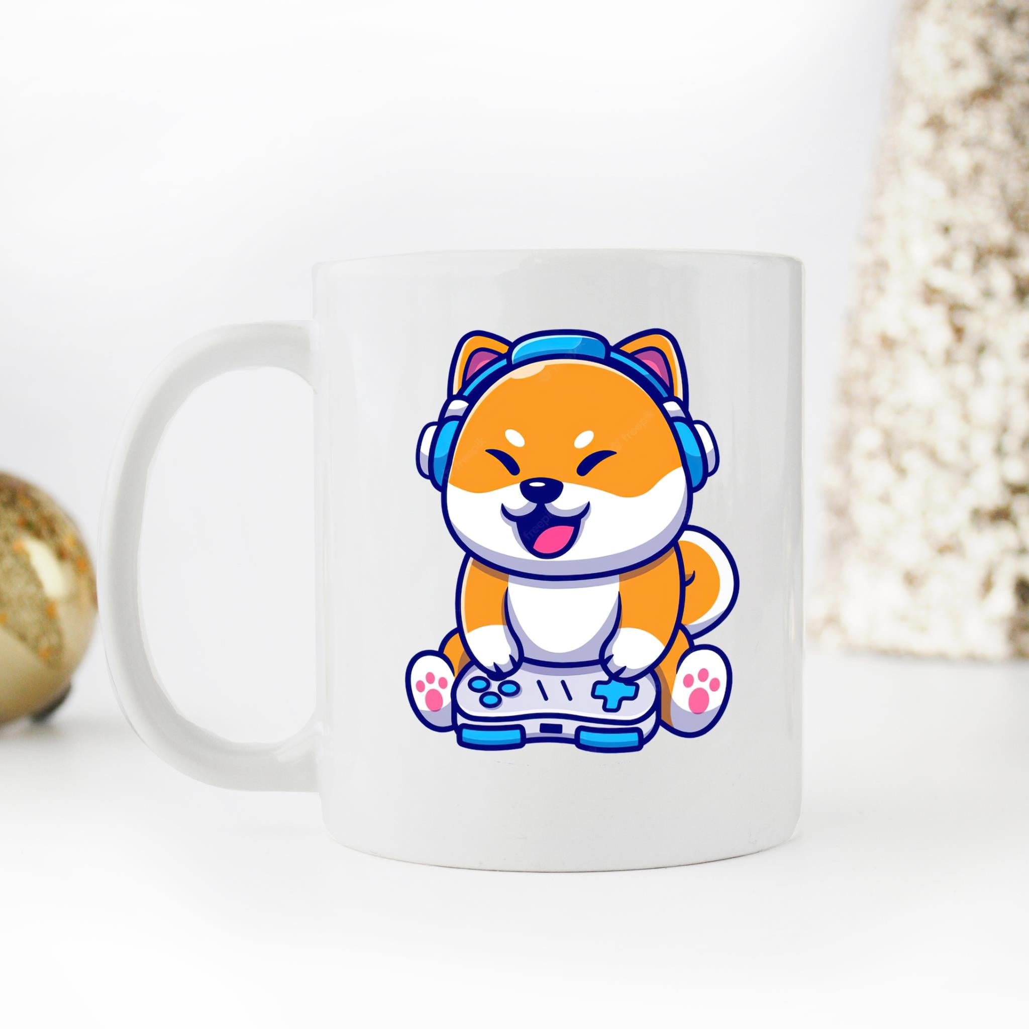 Skitongifts Coffee Mug Funny Ceramic Novelty Gaming Shiba Inu ZfOsY3k