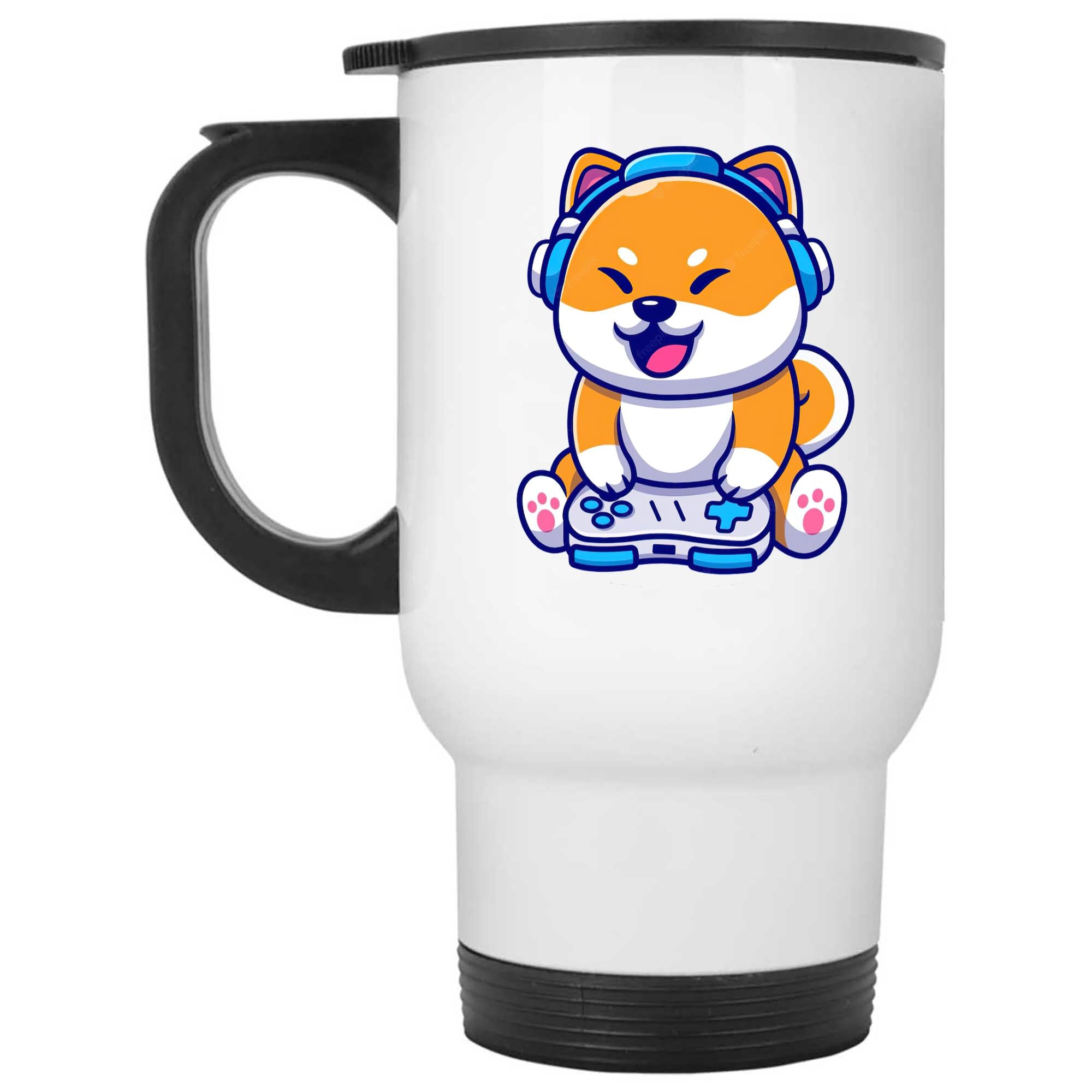 Skitongifts Coffee Mug Funny Ceramic Novelty Gaming Shiba Inu ZfOsY3k