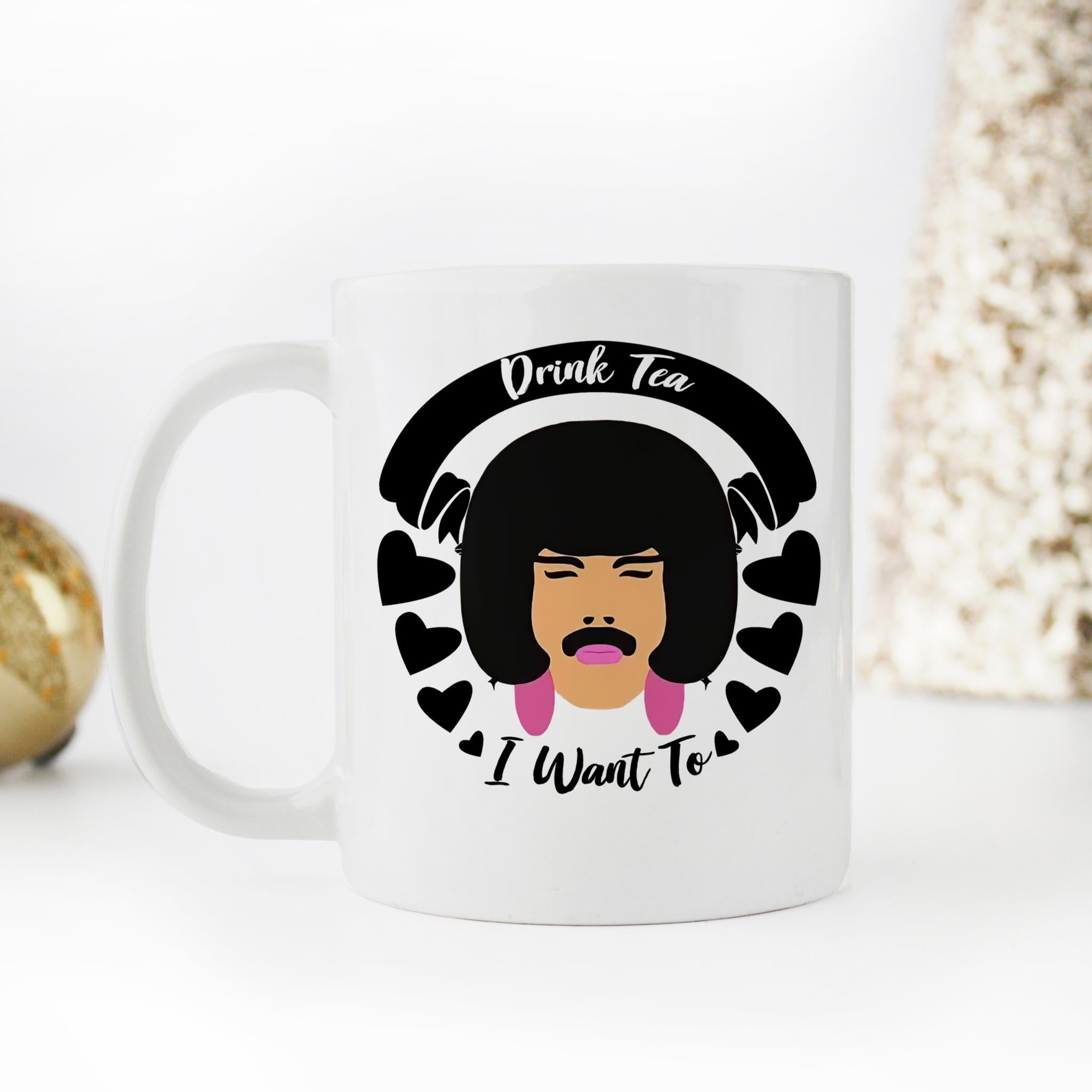 Skitongifts Coffee Mug Funny Ceramic Novelty I Want To Drink Tea Vr9hhsb