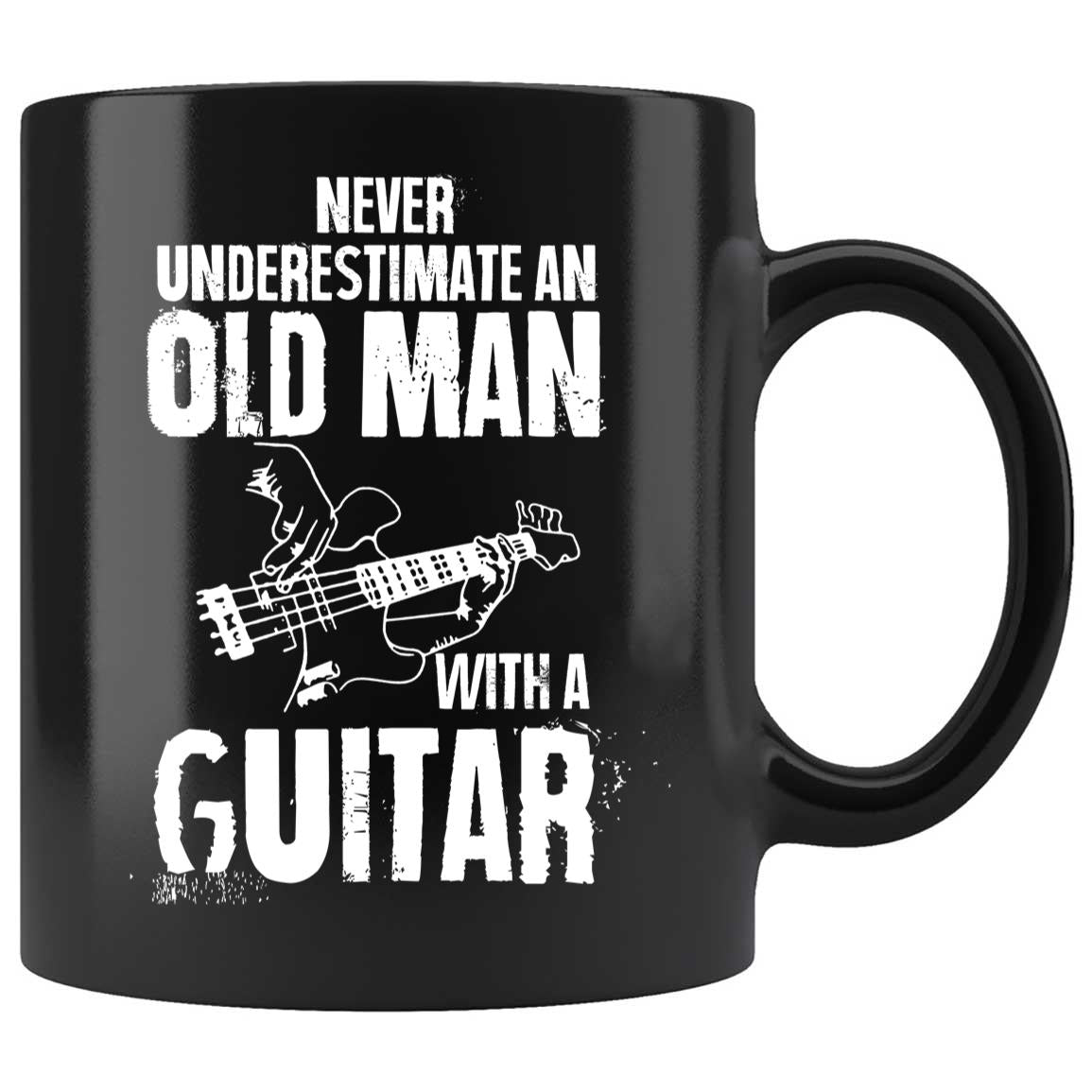 Skitongifts Coffee Mug Funny Ceramic Novelty Never Underestimate An Old Man With A Guitar kYlgUFR