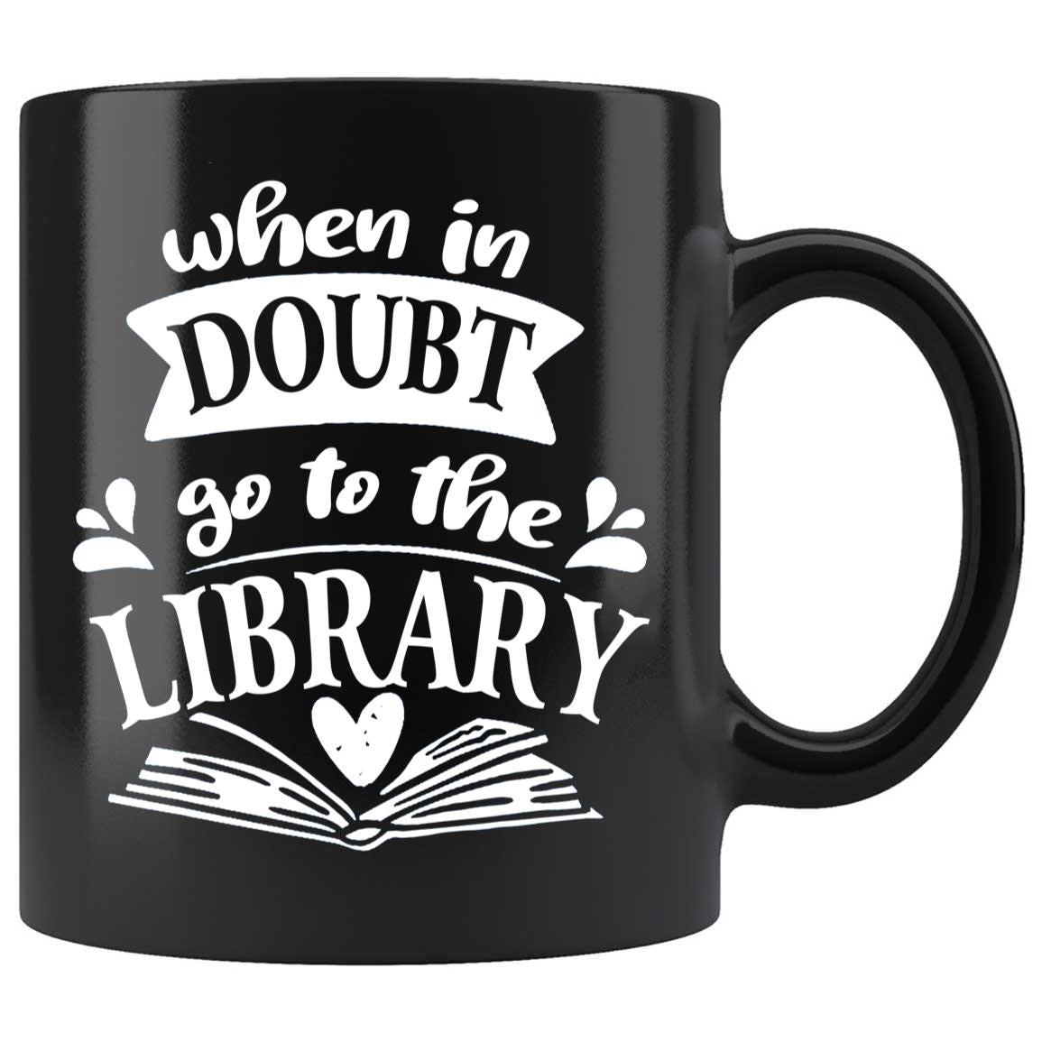 Skitongifts Coffee Mug Funny Ceramic Novelty When In Doubt Go To The Library TaSKhBn