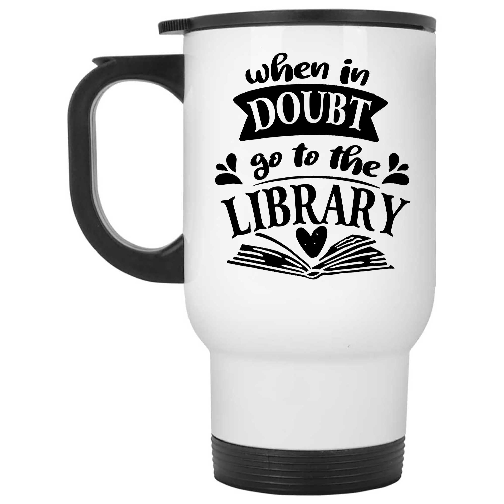 Skitongifts Coffee Mug Funny Ceramic Novelty When In Doubt Go To The Library TaSKhBn