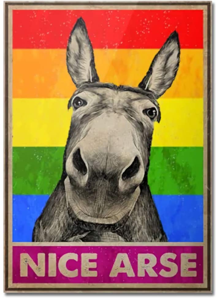 Nice Arse Donkey Rainbow Color Gay Price Funny Pet Quote Minimal Wc Bathroom