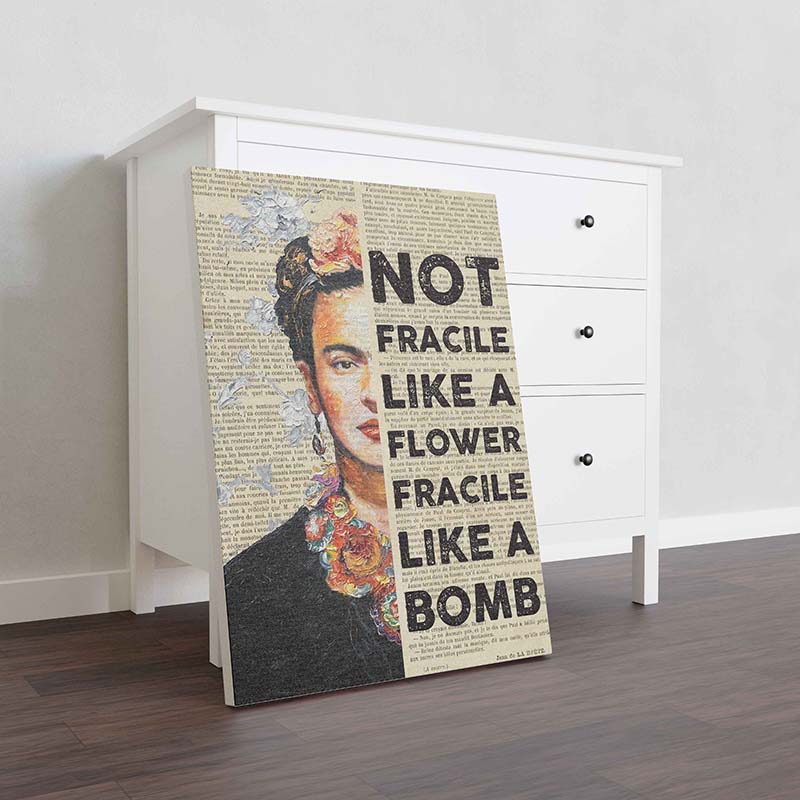 Skitongifts Wall Decoration, Home Decor, Decoration Room Not Fracile Like A Flower Fracile Like A Bomb-TT0801
