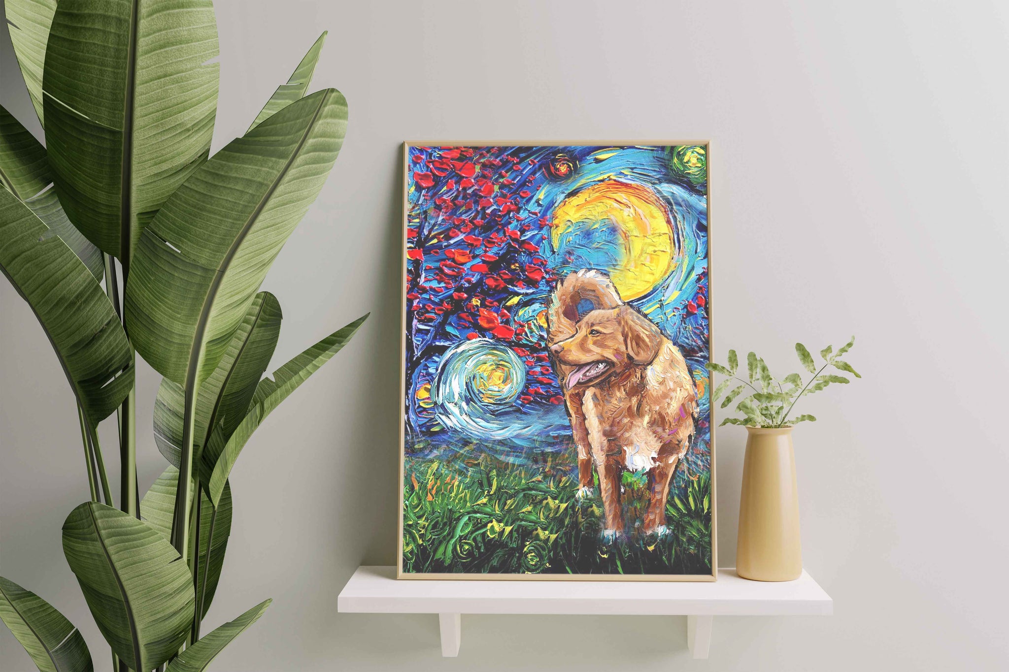 Skitongifts Poster No Frame, Wall Art, Home Decor Nova Scotia Duck Dog Starry Night Style Halloween-TT1008