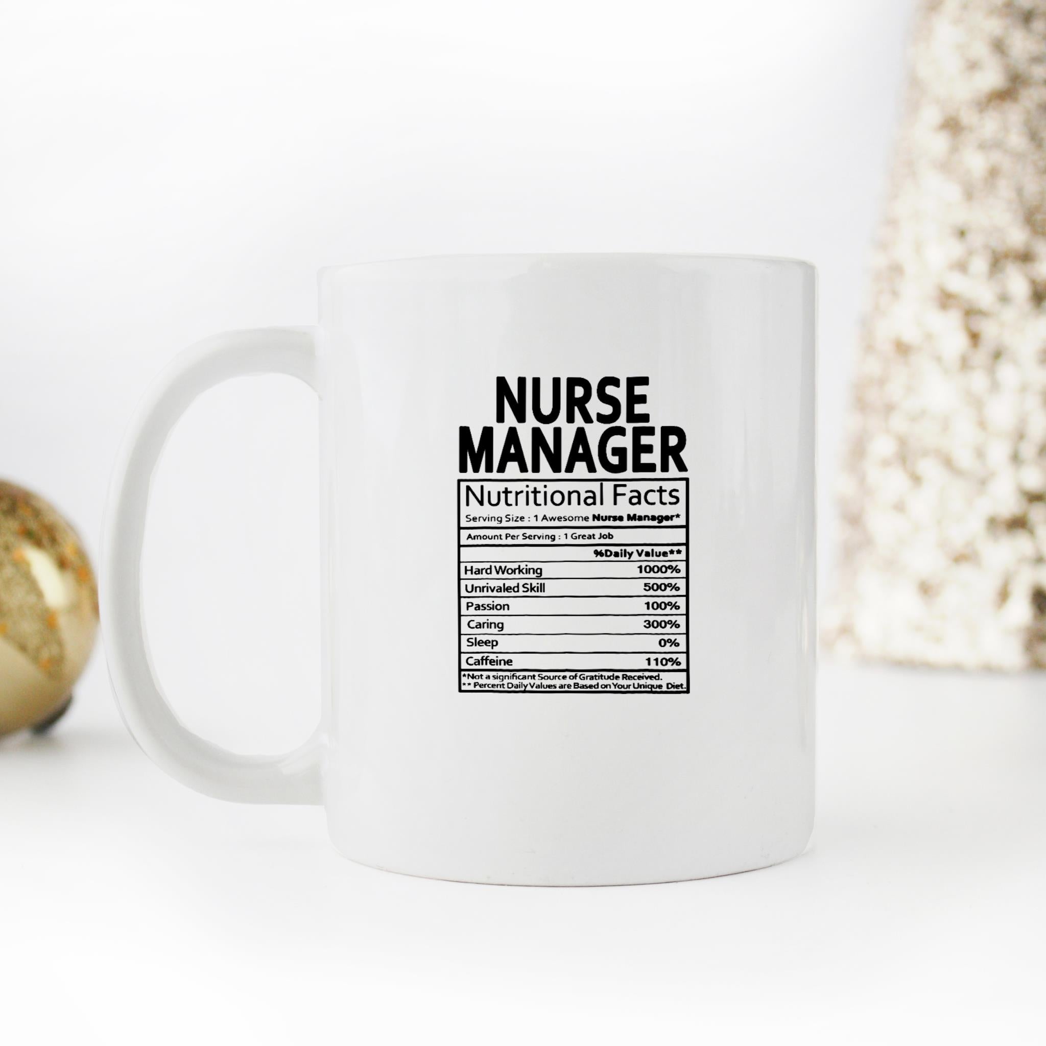 Skitongifts Funny Ceramic Novelty Coffee Mug Nurse Manager Nutritional Facts b8Iuh4P