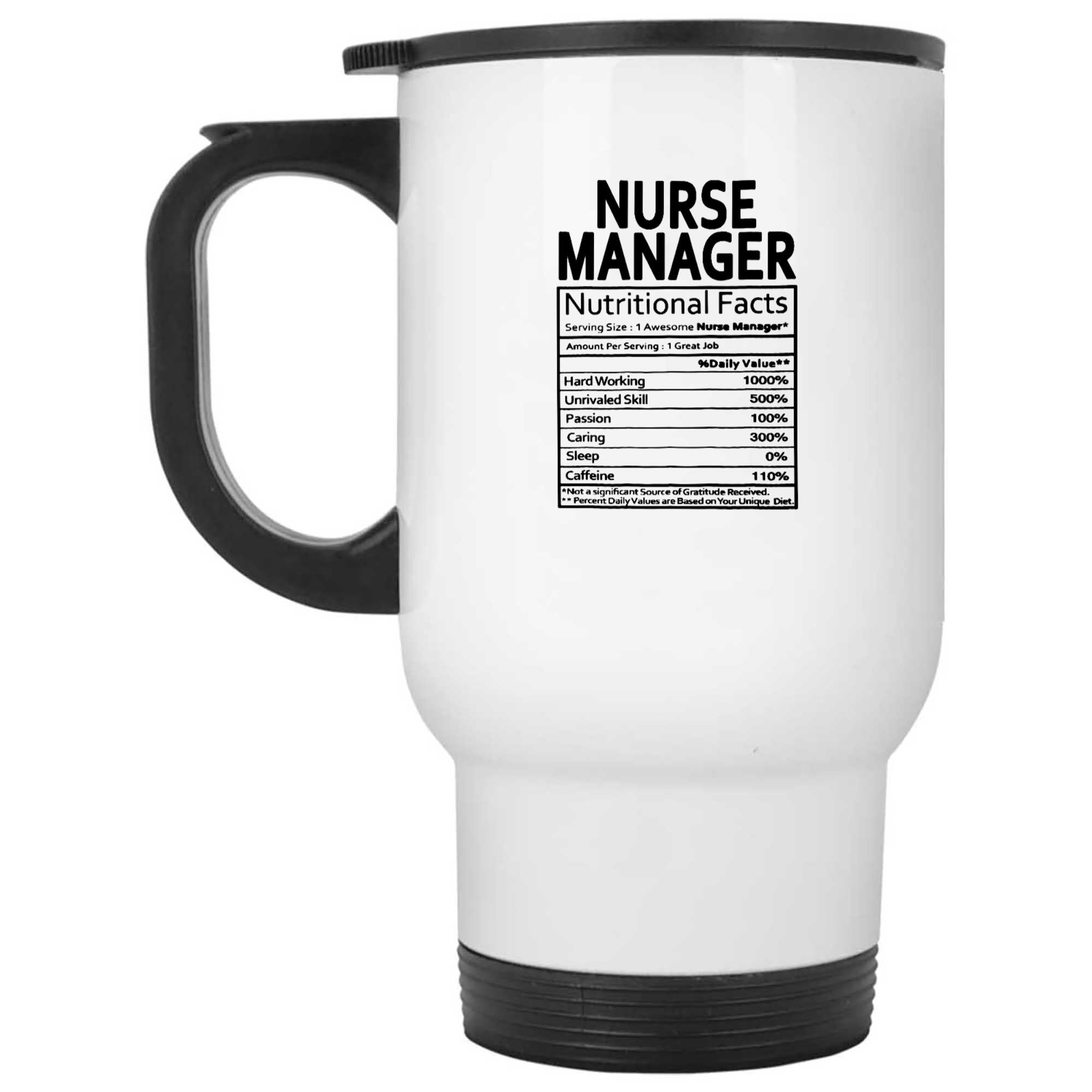 Skitongifts Funny Ceramic Novelty Coffee Mug Nurse Manager Nutritional Facts b8Iuh4P