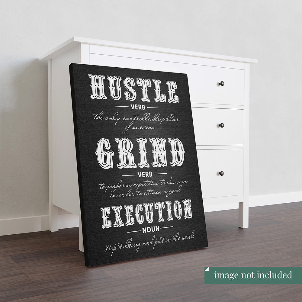 Office Decor Hustle – Grind – Execution Office Decor Motivational Modern Art-HH0308