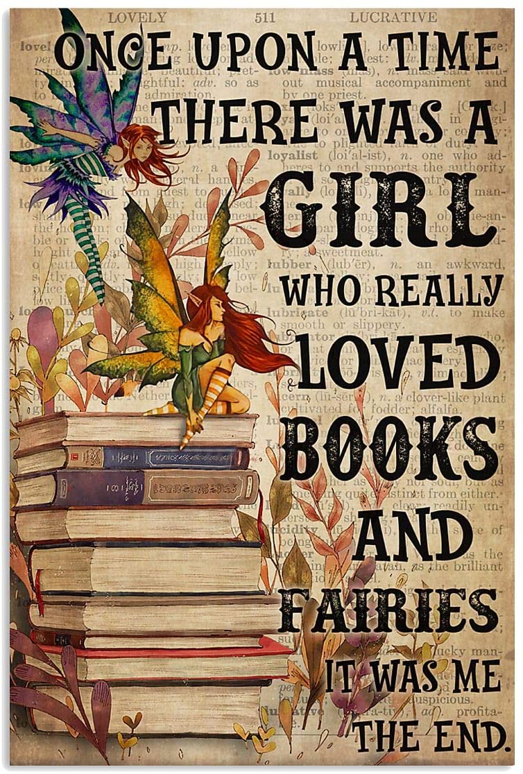 Once Upon A Time Girl Really Loved Books And Fairies Hobby Quote Butterfly Girl Vintage