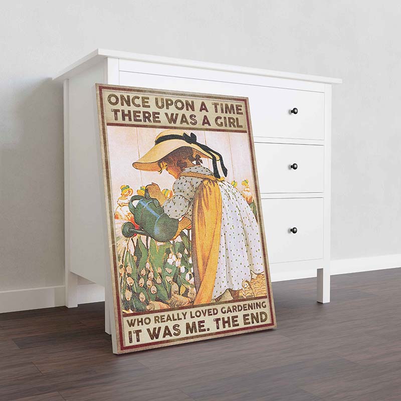 Skitongifts Wall Decoration, Home Decor, Decoration Room Once Upon A Time There Was A Girl Who Really Loved Gardening-TT0702