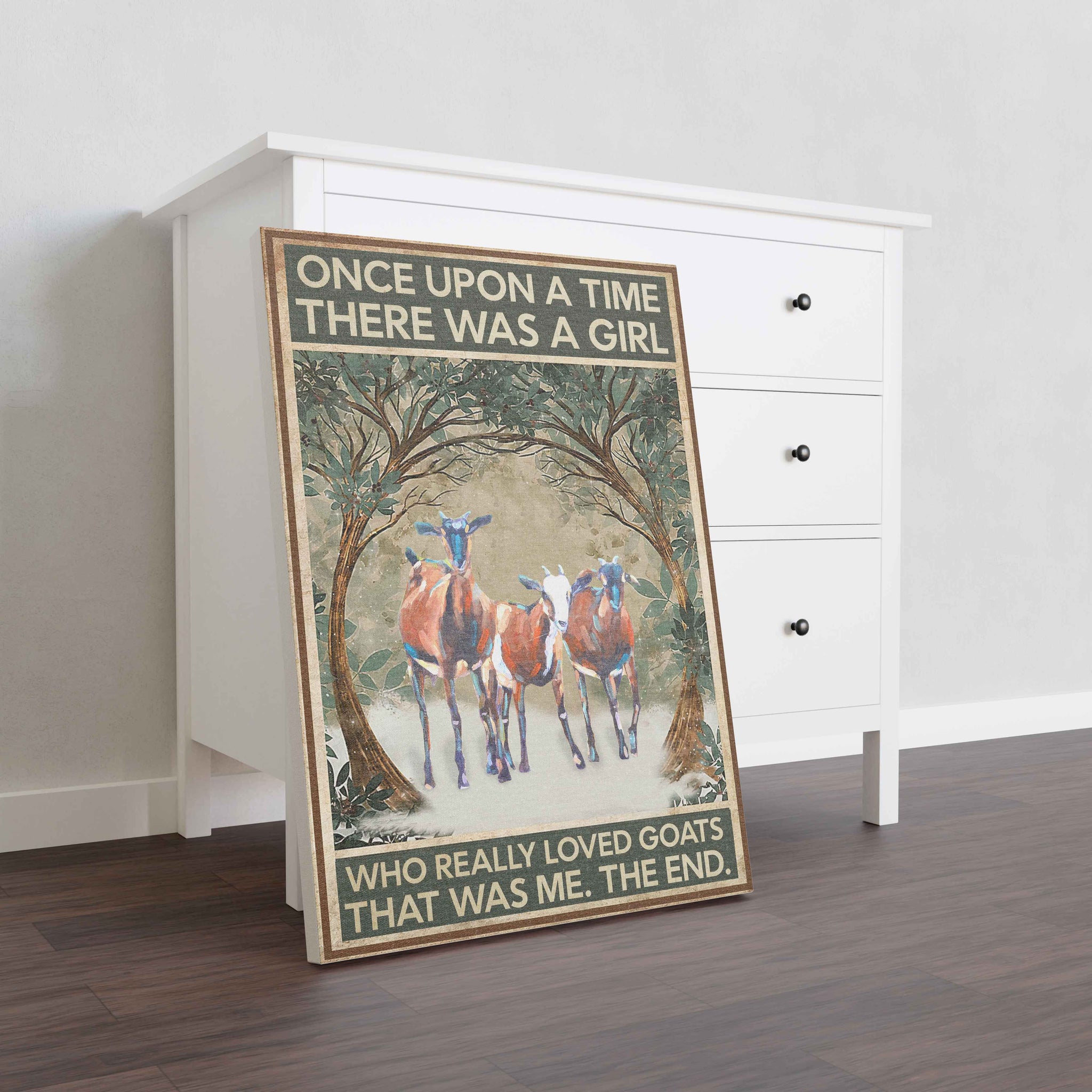 Skitongifts Wall Decoration, Home Decor, Decoration Room Once Upon A Time There Was A Girl Who Really Loved Goats-TT2501