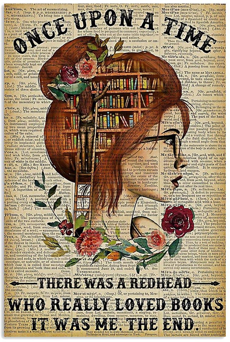 Once Upon A Time There Was A Redhead Eally Loved Book Girl Book Head Flower Vintage