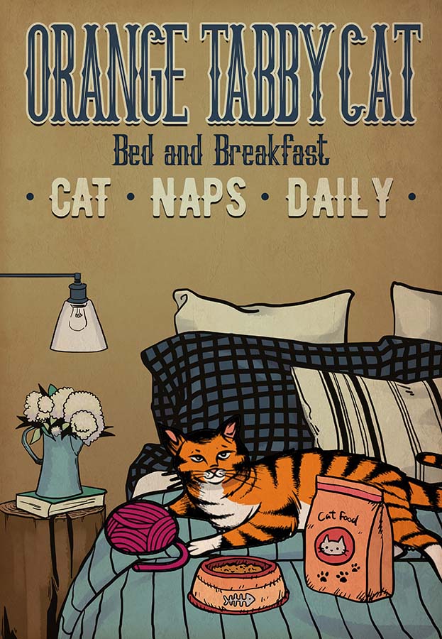 Orange Tabby Cat Bed And Breakfast-MH1909