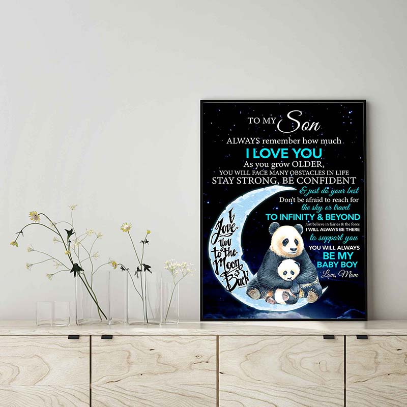 Panda to My Son to The Moon and Back I'll Always Be There to Support You Love Mom-TT3103