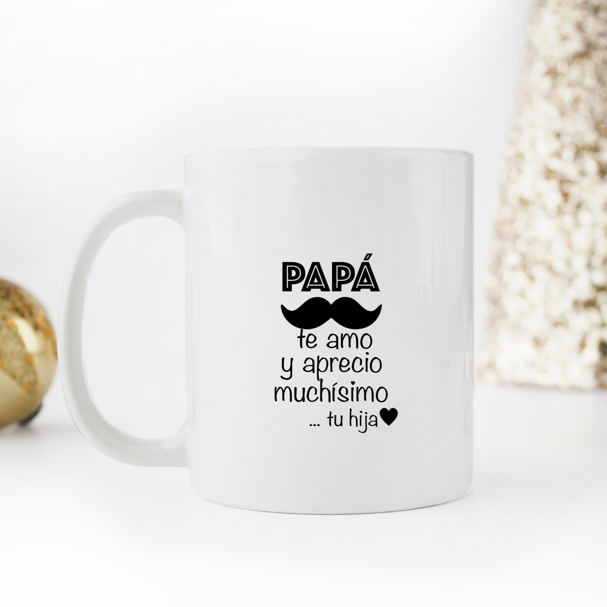 Skitongift Coffee Mug Funny Ceramic Novelty Papa Teamo Y Aprecio Muchisimo wsE0YCg