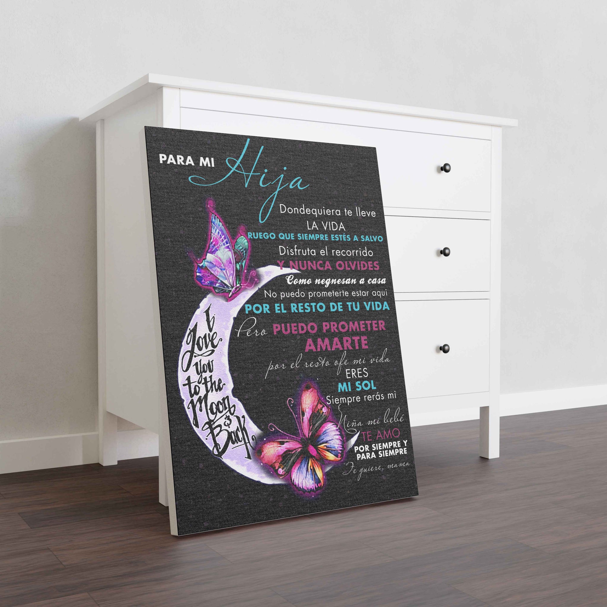 Skitongifts Wall Decoration, Home Decor, Decoration Room Para Mi Hija Dondequiera Te Lleve Como Negnesan A Casa-TT1201