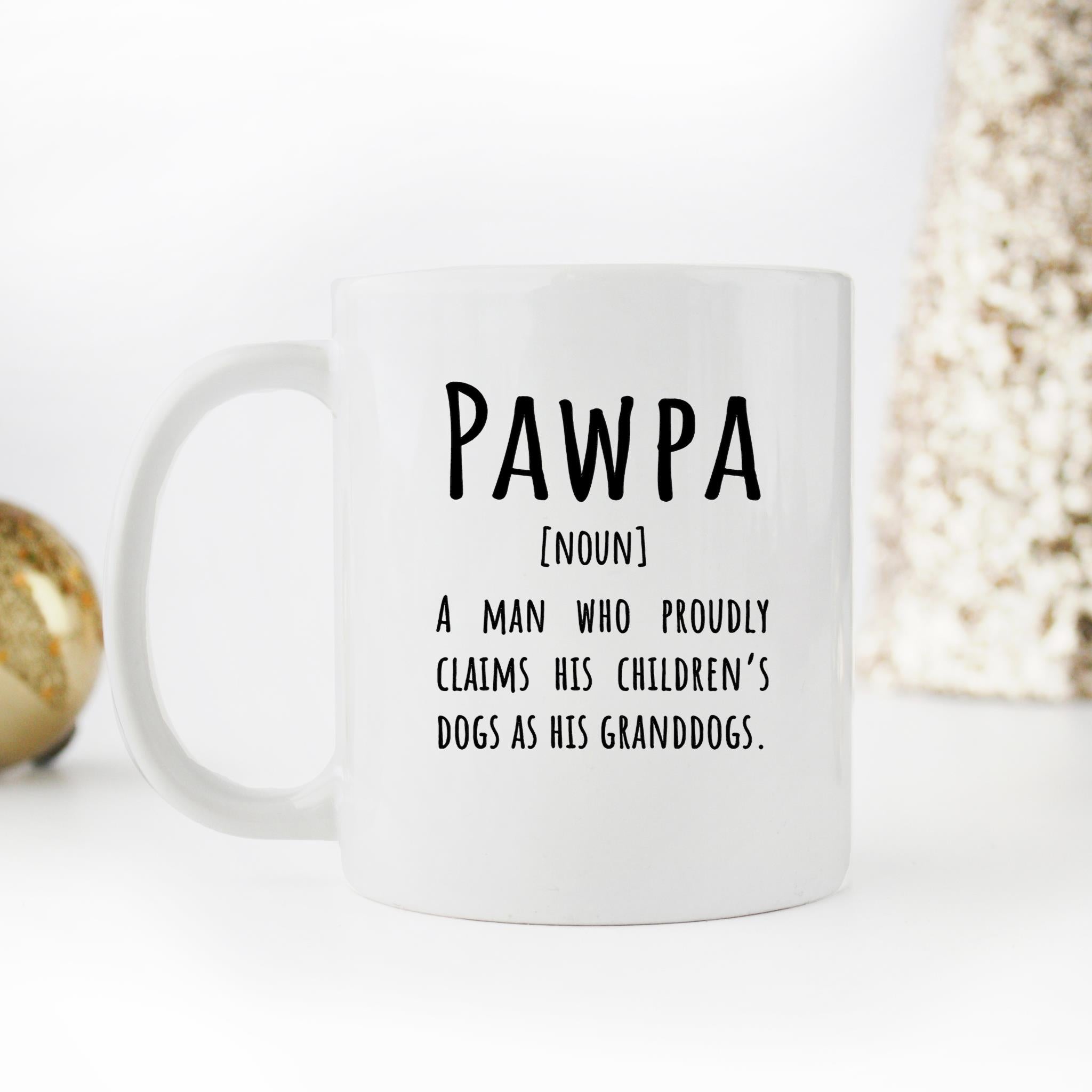 Skitongifts Funny Ceramic Novelty Coffee Mug Pawpa Definition Funny Dog Grandpa Father's Day Family Christmas goBOXpI