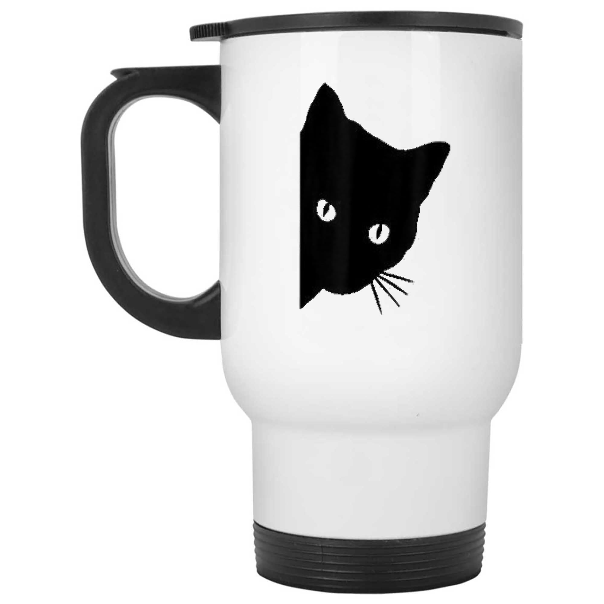 Skitongifts Funny Ceramic Novelty Coffee Mug Peeping Black Cat pqPaVq8